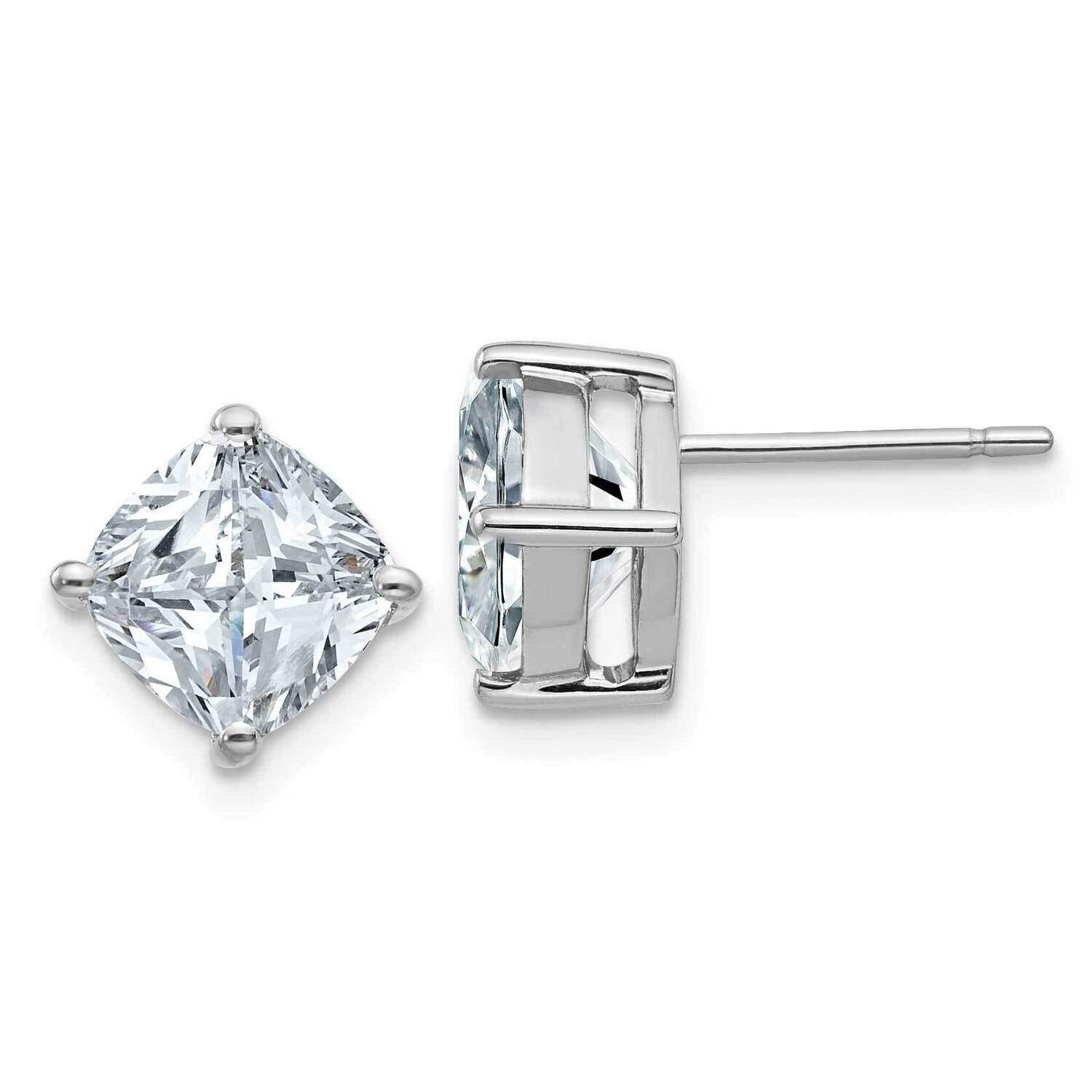4ct. 7.5mm Cushion D E F Pure Light Moissanite Earrings 14k White Gold WG4908-9MP, MPN: WG4908-9MP,…