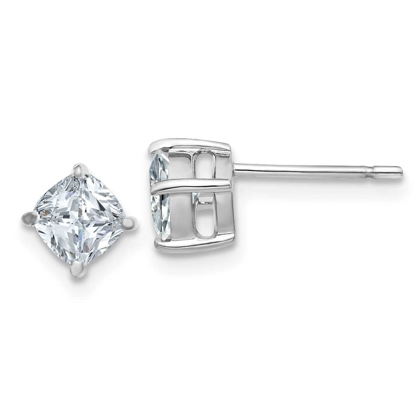 1ct. 5.0mm Cushion D E F Pure Light Moissanite Earrings 14k White Gold WG4908-4MP, MPN: WG4908-4MP,…