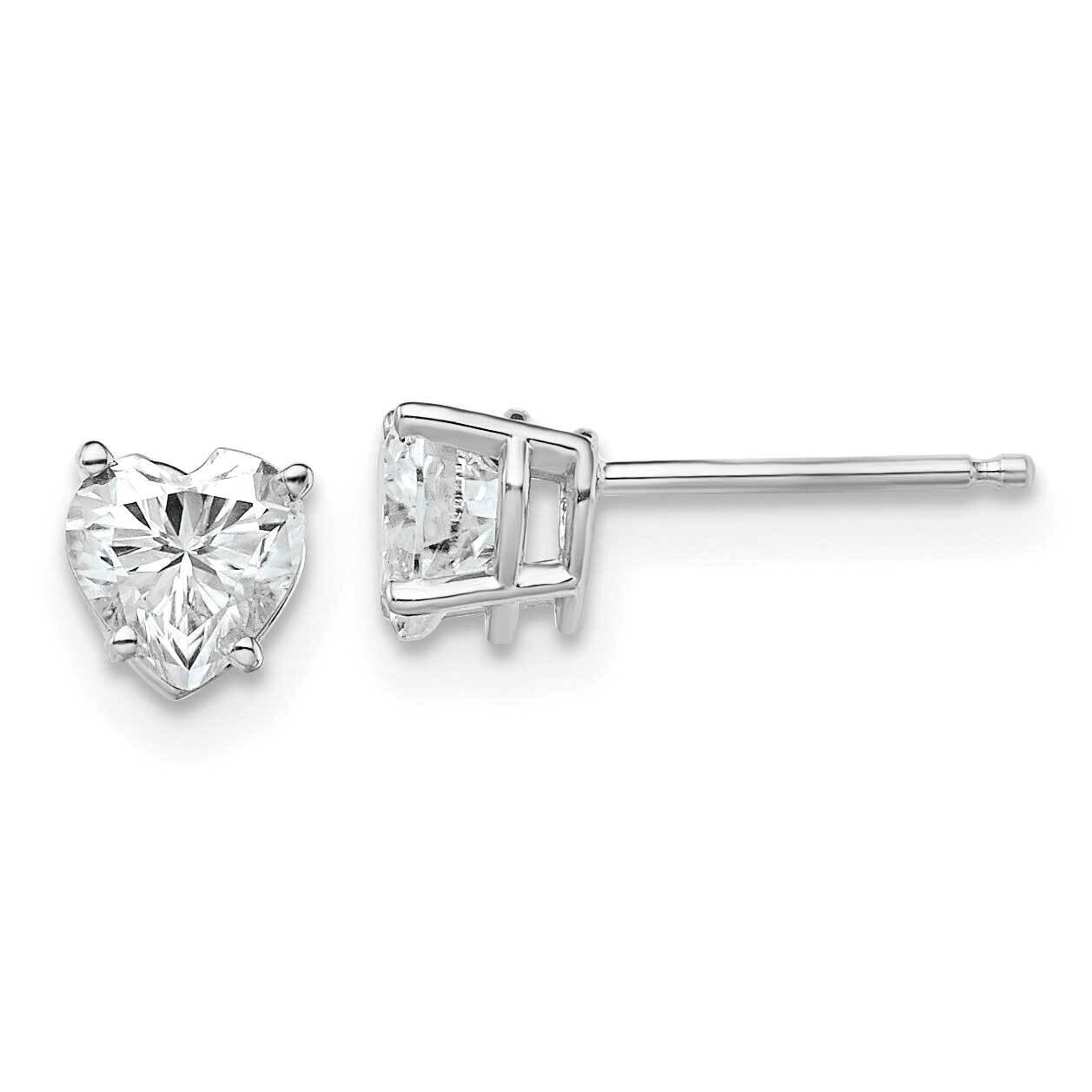 1ct. 5mm Heart G H I True Light Moissanite Earrings 14k White Gold WG395-3MT, MPN: WG395-3MT, 19110…