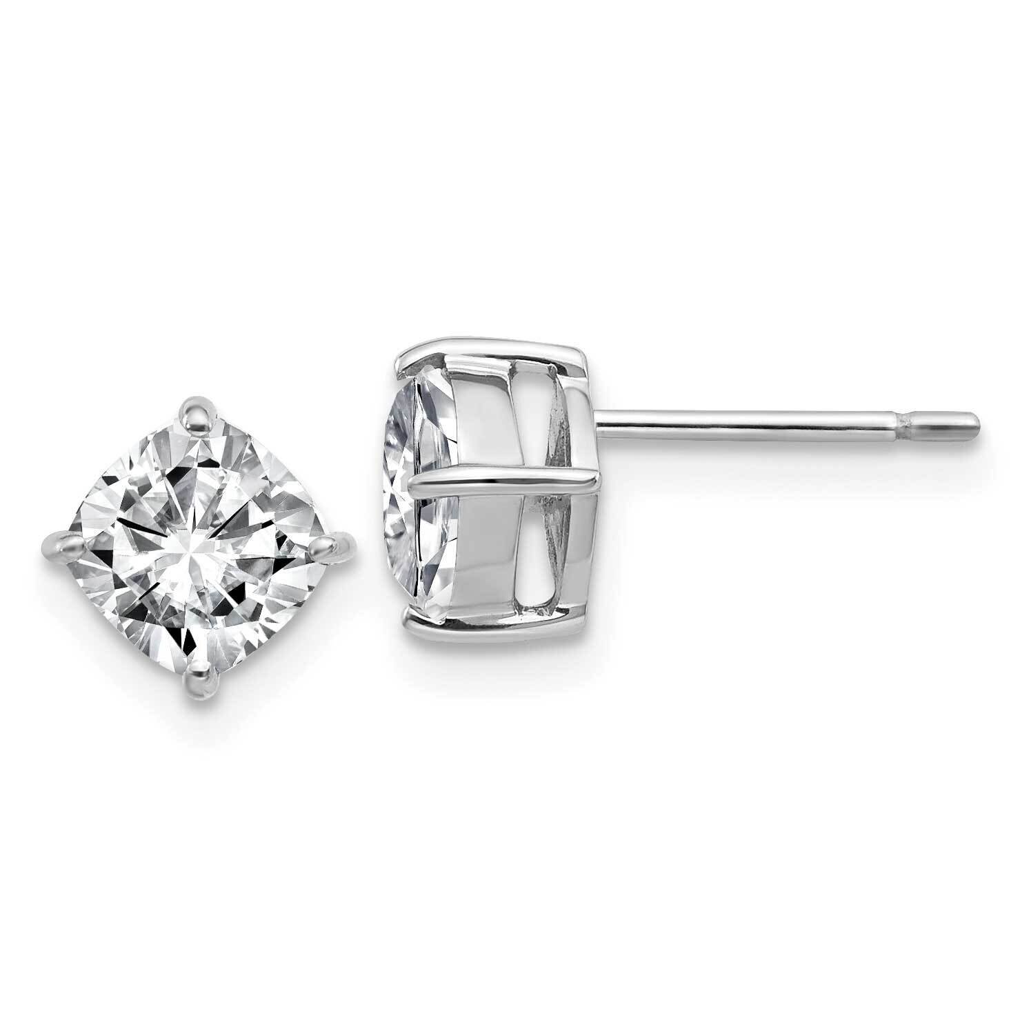 2.25ct. 6.0mm Cushion G H I True Light Moissanite Earrings 14k White Gold WG4908-6MT, MPN: WG4908-6…