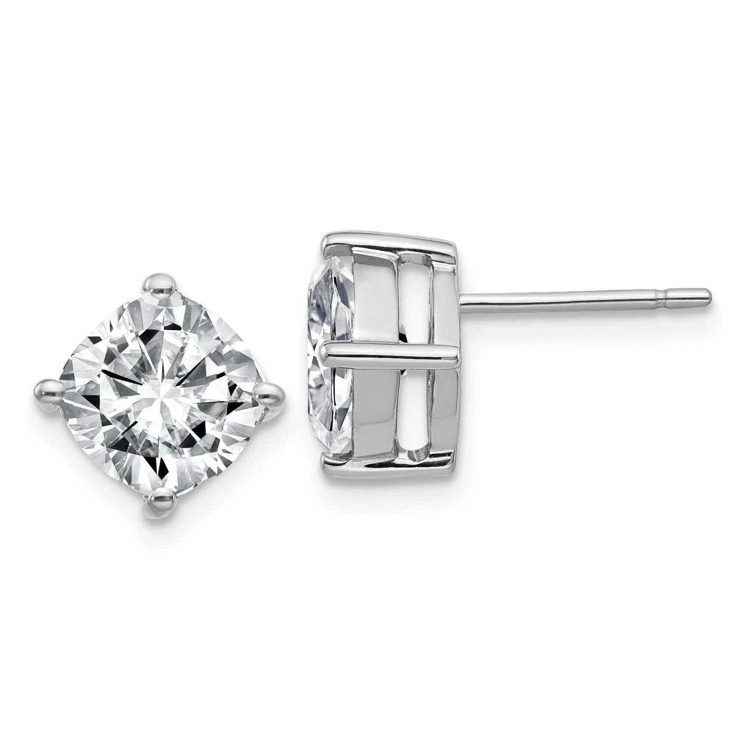 4ct. 7.5mm Cushion G H I True Light Moissanite Earrings 14k White Gold WG4908-9MT, MPN: WG4908-9MT,…
