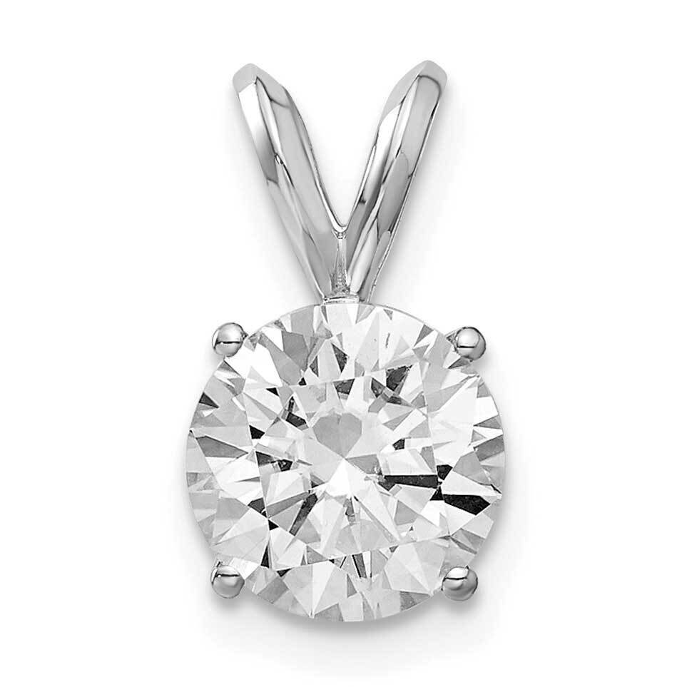 2ct. 8.0mm Round G H I True Light Moissanite SolitairePendant 14k White Gold WG936-12PDMT, MPN: WG9…
