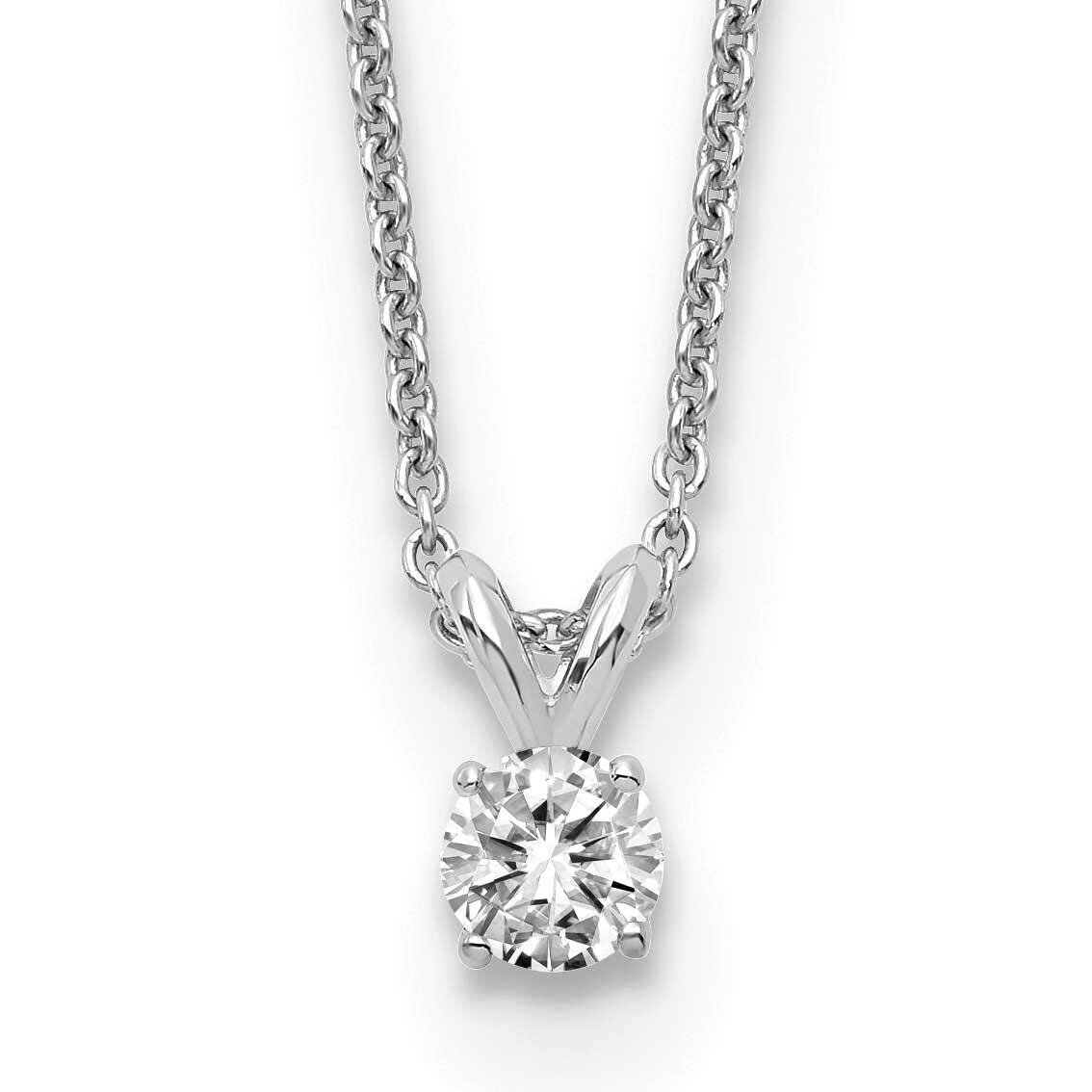 1/4ct. 4.0mm Round G H I True Light Moissanite Solitaire Necklace 14k White Gold WG936-3MT, MPN: WG…