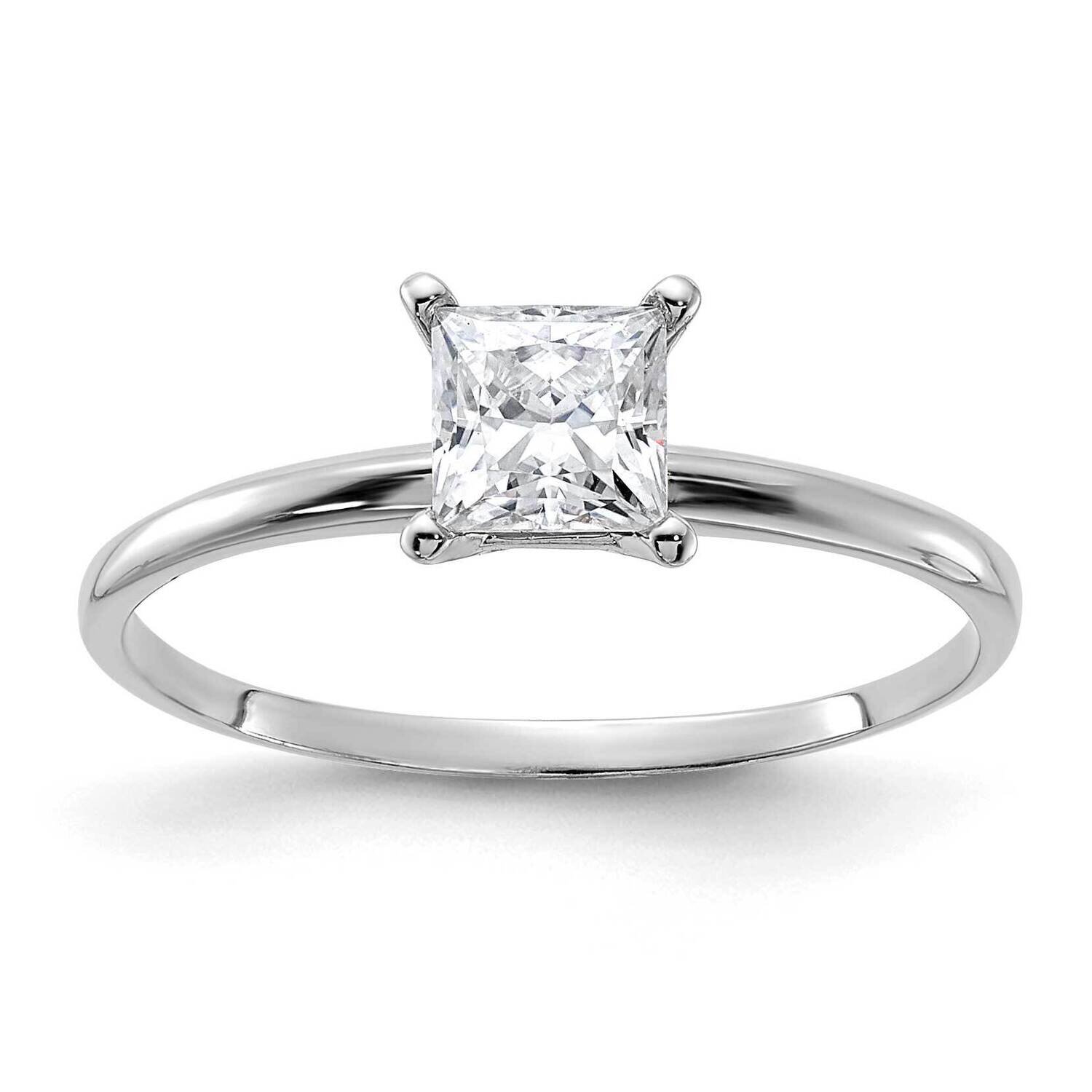 5/8ct. G H I True Light Princess Moissanite Solitaire Ring 14k White Gold WGSH13P-9MT, MPN: WGSH13P…