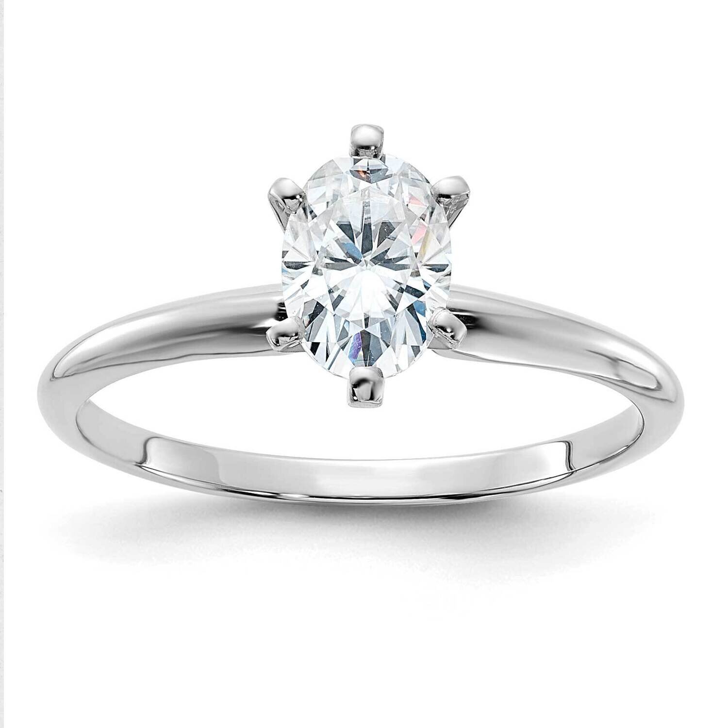 7/8ct. D E F Pure Light Oval Moissanite Solitaire Ring 14k White Gold WGSH15O-12MP-9, MPN: WGSH15O-…
