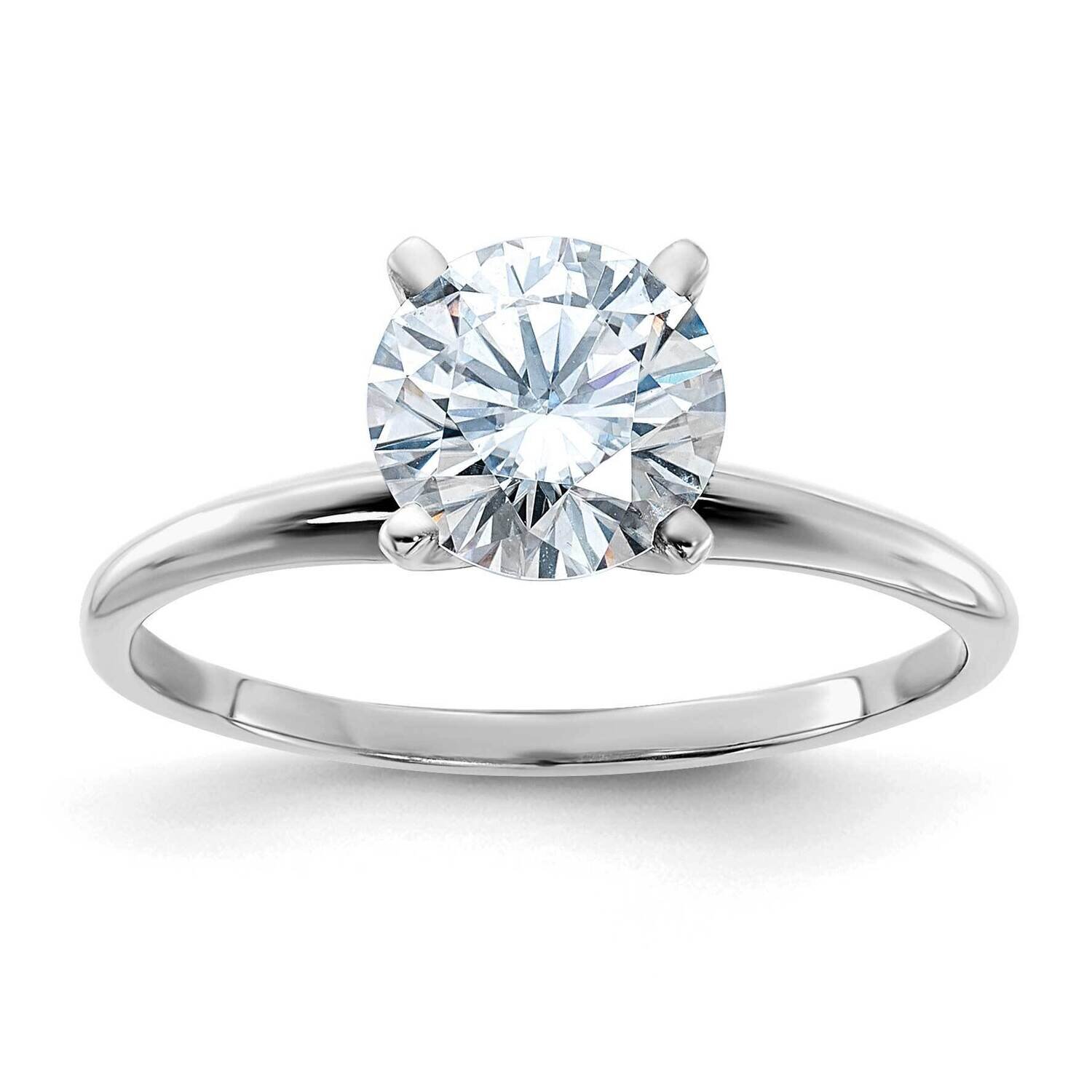 1 3/4ct. D E F Pure Light Round Moissanite Solitaire Ring 14k White Gold WGSH15-14MP, MPN: WGSH15-1…