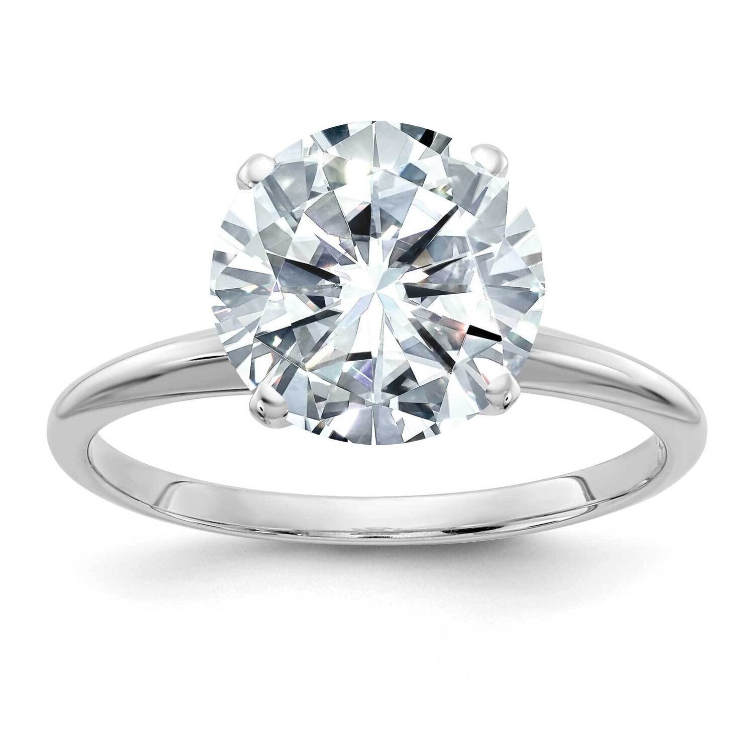 3ct. D E F Pure Light Round Moissanite Solitaire Ring 14k White Gold WGSH15-17MP-6