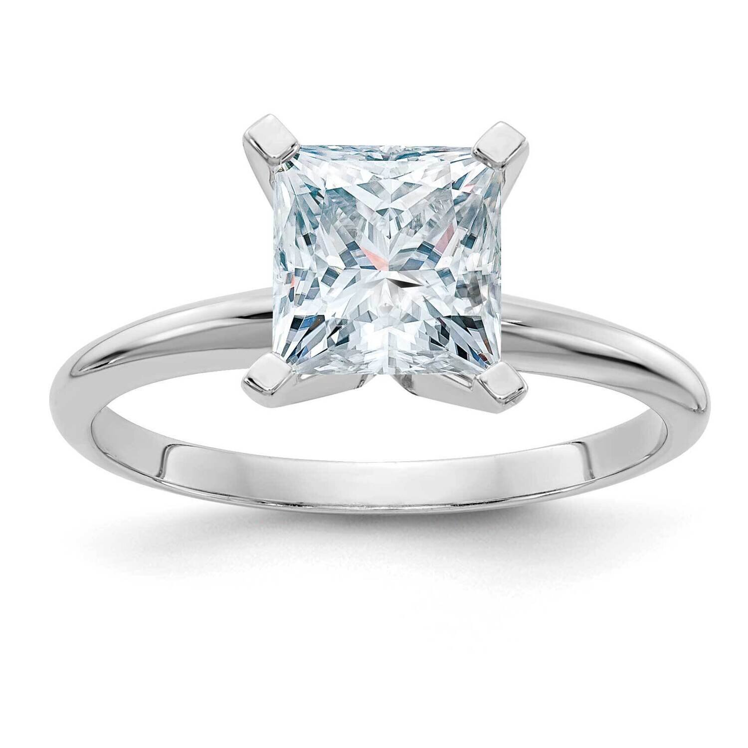 2ct. D E F Pure Light Princess Moissanite Solitaire Ring 14k White Gold WGSH15P-15MP-9, MPN: WGSH15…