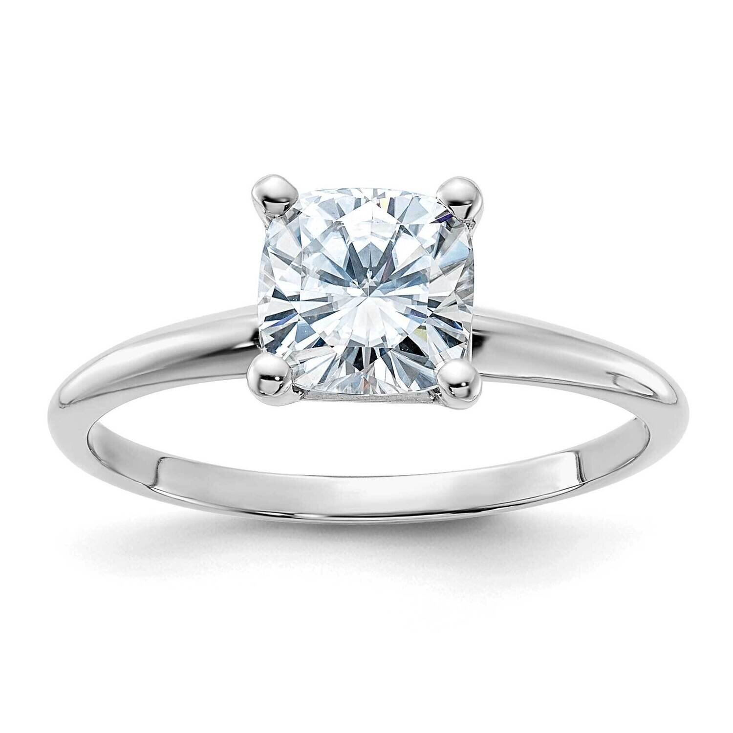 1 1/3ct. D E F Pure Light Cushion Moissanite Solitaire Ring 14k White Gold WGSH15C-13MP, MPN: WGSH1…
