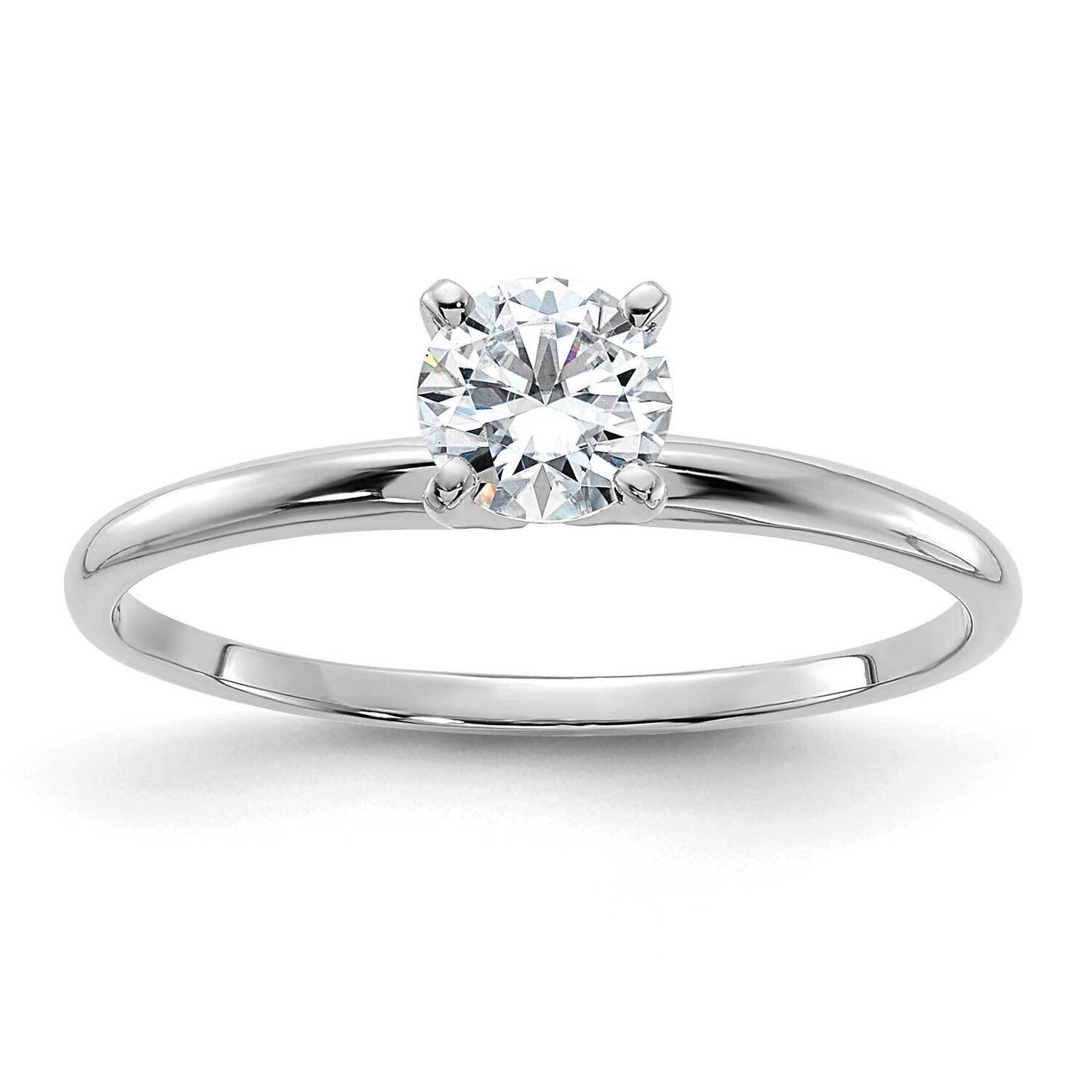 1/2ct. D E F Pure Light Round Moissanite Solitaire Ring 14k White Gold WGSH13-9MP, MPN: WGSH13-9MP,…