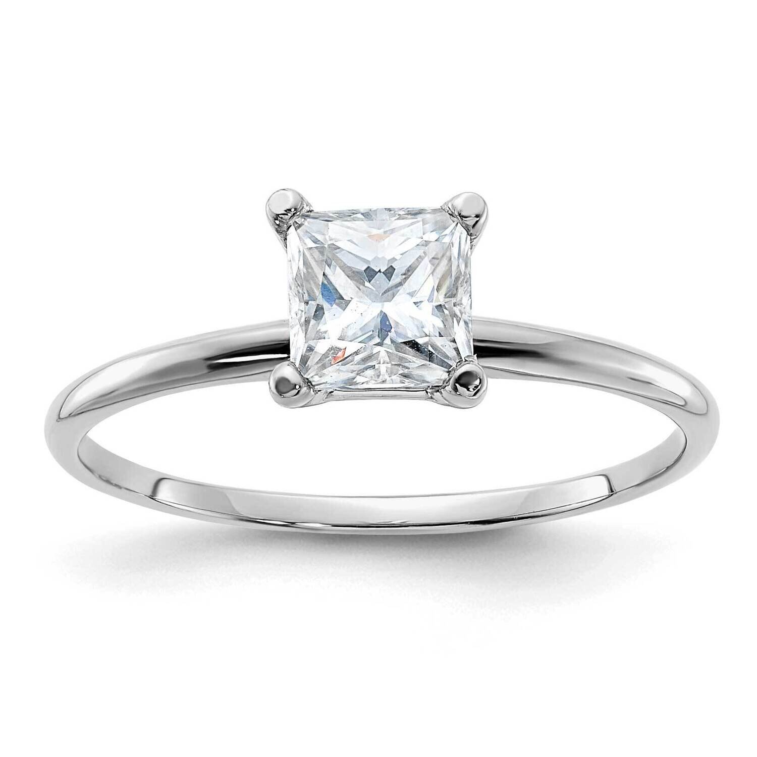 3/4ct. D E F Pure Light Princess Moissanite Solitaire Ring 14k White Gold WGSH13P-11MP, MPN: WGSH13…