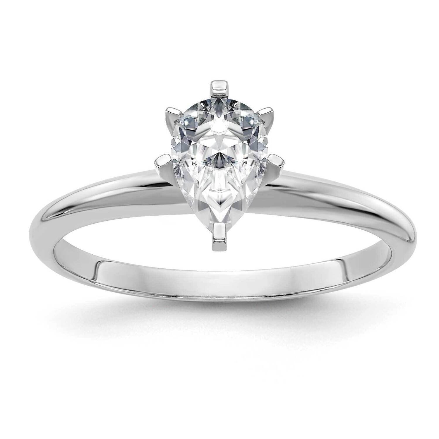 7/8ct. G H I True Light Pear Moissanite Solitaire Ring 14k White Gold WGSH15A-12MT