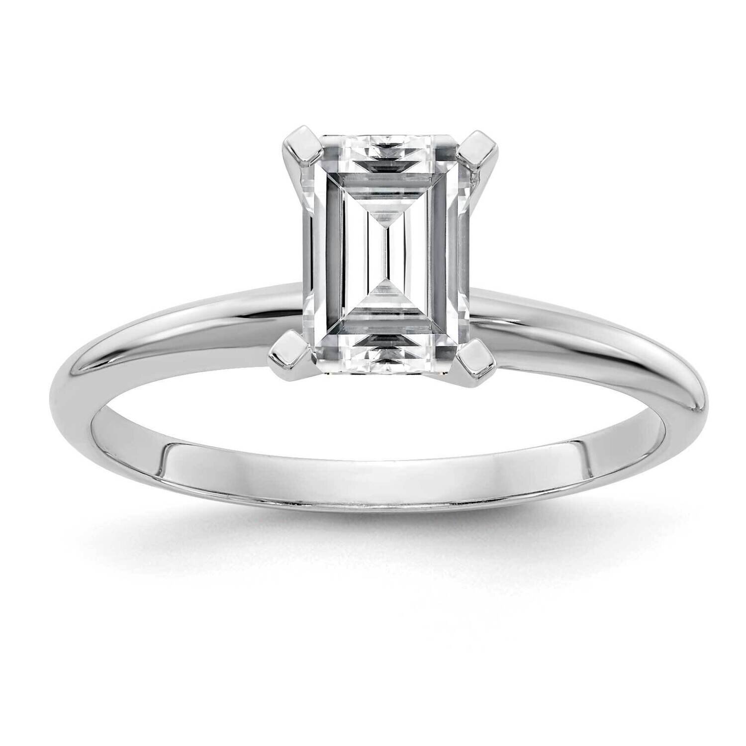 1ct. G H I True Light Emerald Moissanite Solitaire Ring 14k White Gold WGSH15E-12MT, MPN: WGSH15E-1…