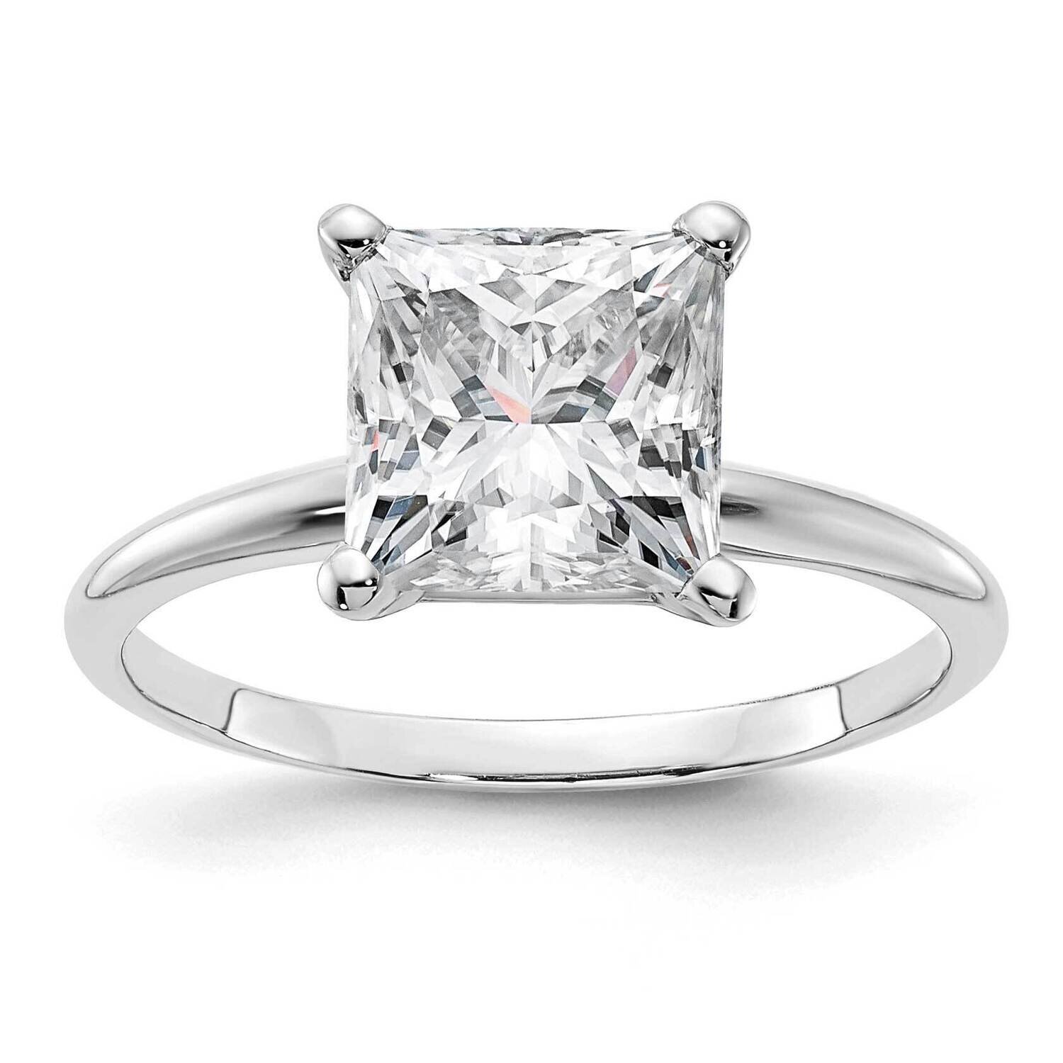 2 1/2ct. G H I True Light Princess Moissanite Solitaire Ring 14k White Gold WGSH15P-16MT, MPN: WGSH…
