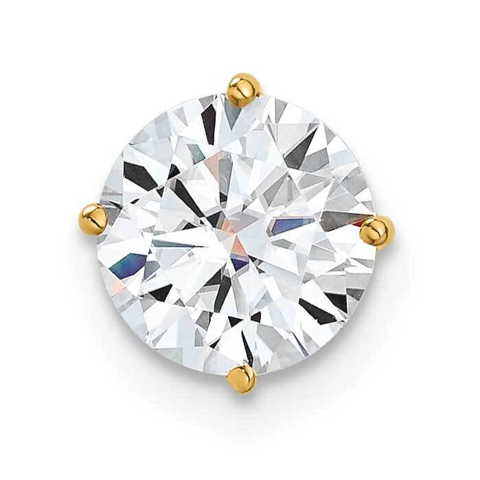 1.50ct. 7.5mm Round D E F Pure Light Moissanite Solitaire Chain Slide 14k Gold YG113-23PDMP