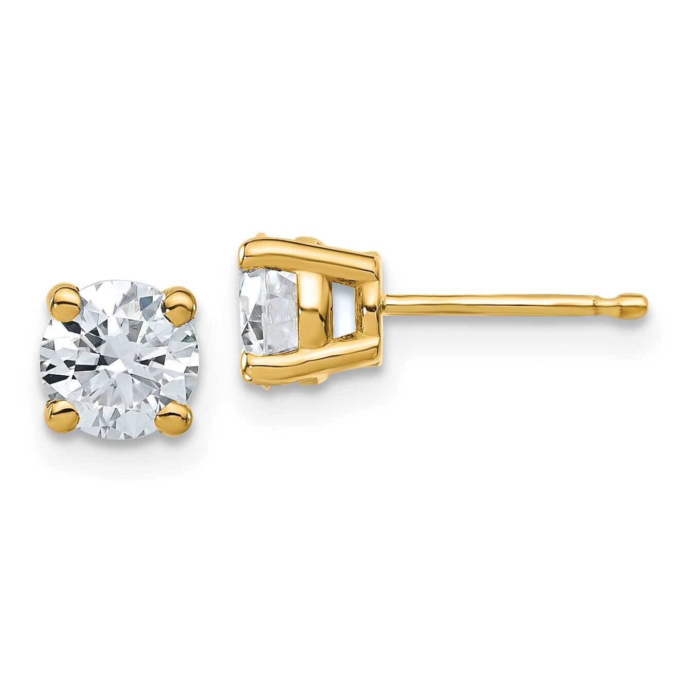 1.25ct. 5.5mm Round D E F Pure Light Moissanite Earrings 14k Gold YG324-8AMP, MPN: YG324-8AMP, 1911…