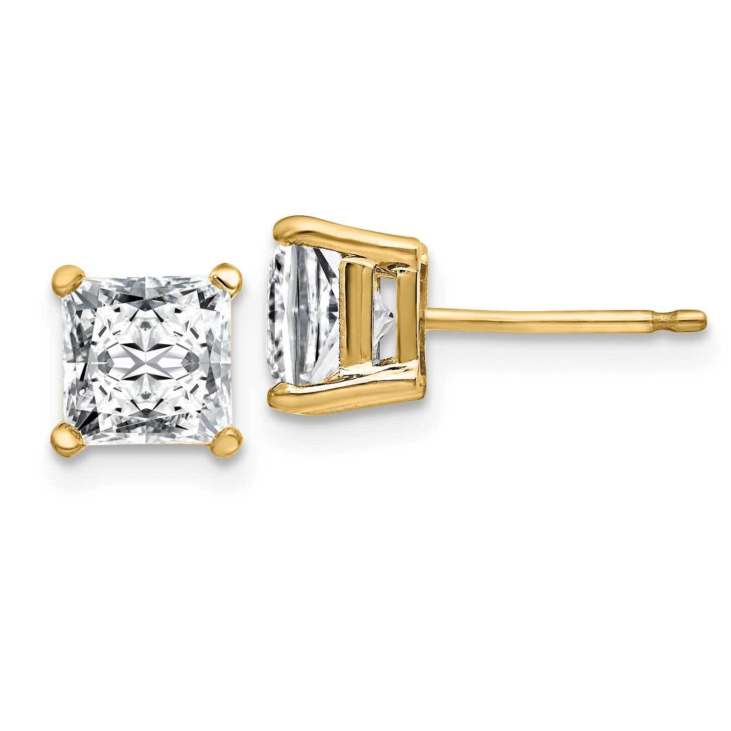 2ct. 5.5mm Princess G H I True Light Moissanite Earrings 14k Gold YG364-11MT, MPN: YG364-11MT, 1911…