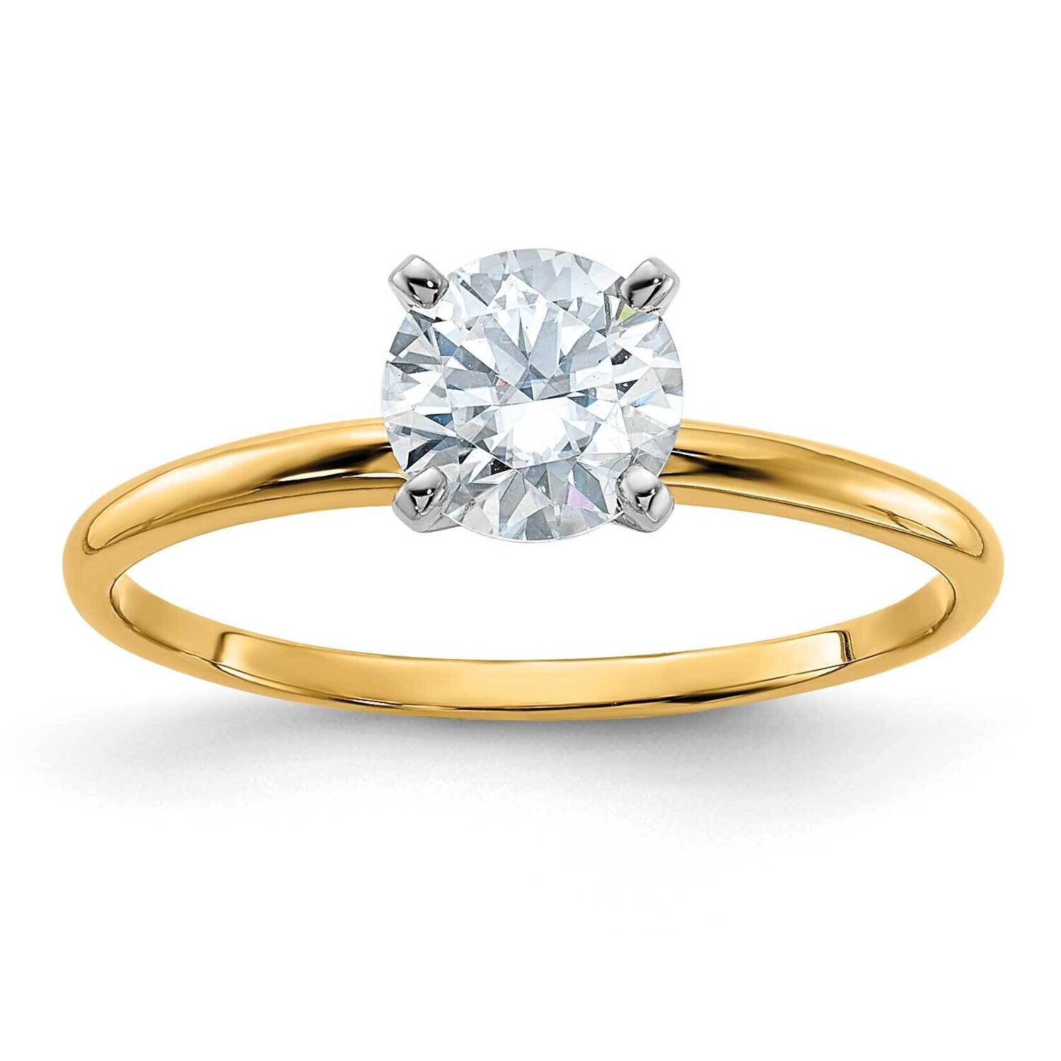 3/4ct. D E F Pure Light Round Moissanite Solitaire Ring 14k Gold YGSH13-11MP