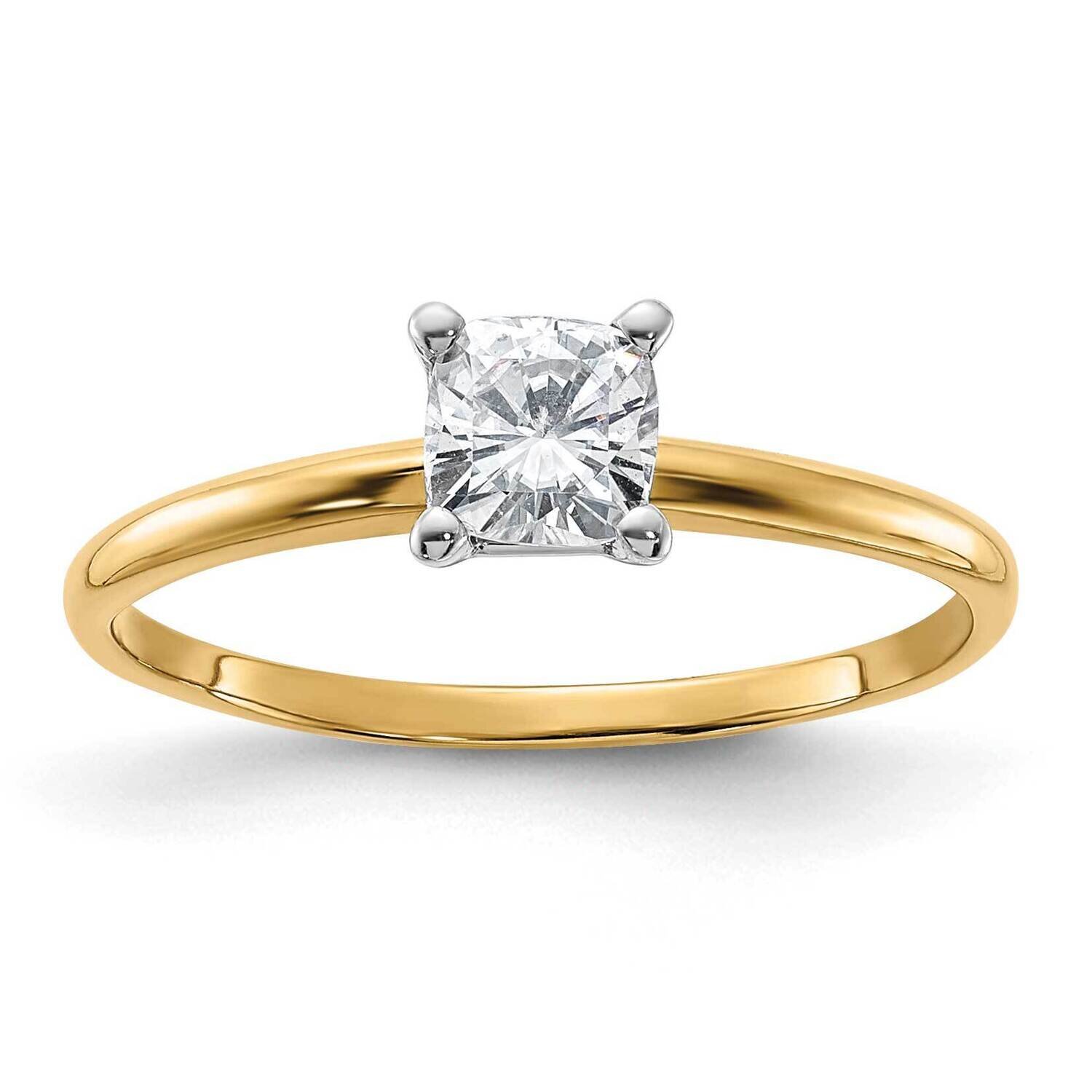 1/2ct. G H I True Light Cushion Moissanite Solitaire Ring 14k Gold YGSH13C-8MT, MPN: YGSH13C-8MT, 1…