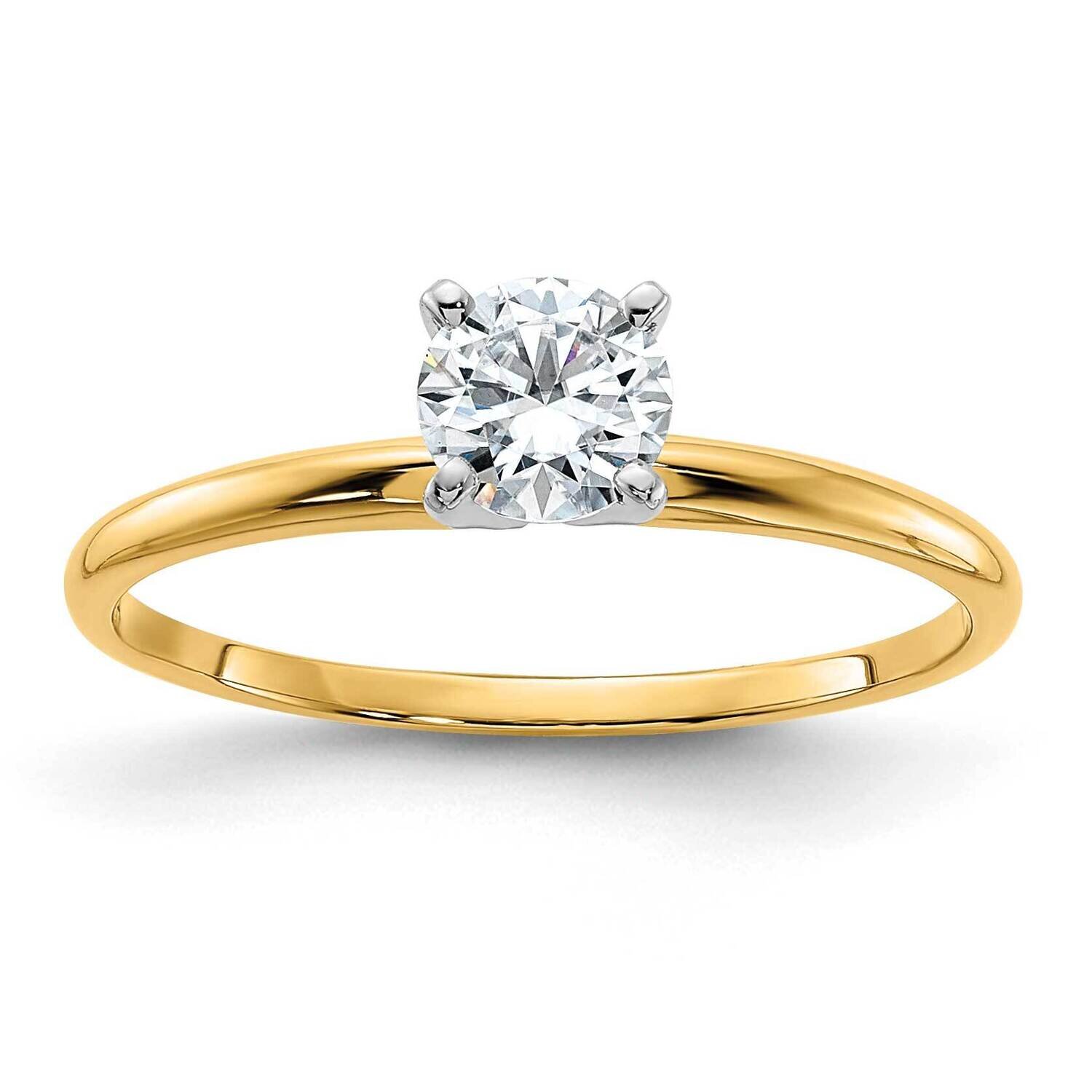 1/2ct. D E F Pure Light Round Moissanite Solitaire Ring 14k Gold YGSH13-9MP