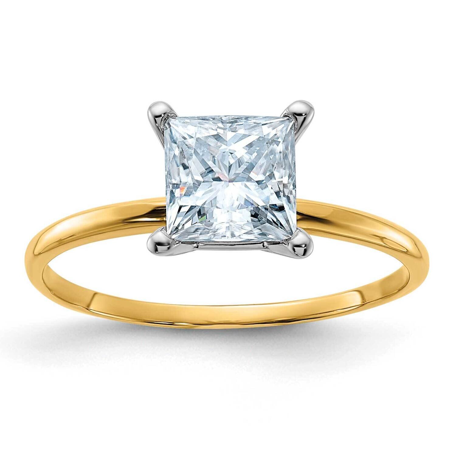 1 1/3ct. D E F Pure Light Princess Moissanite Solitaire Ring 14k Gold YGSH13P-13MP, MPN: YGSH13P-13…