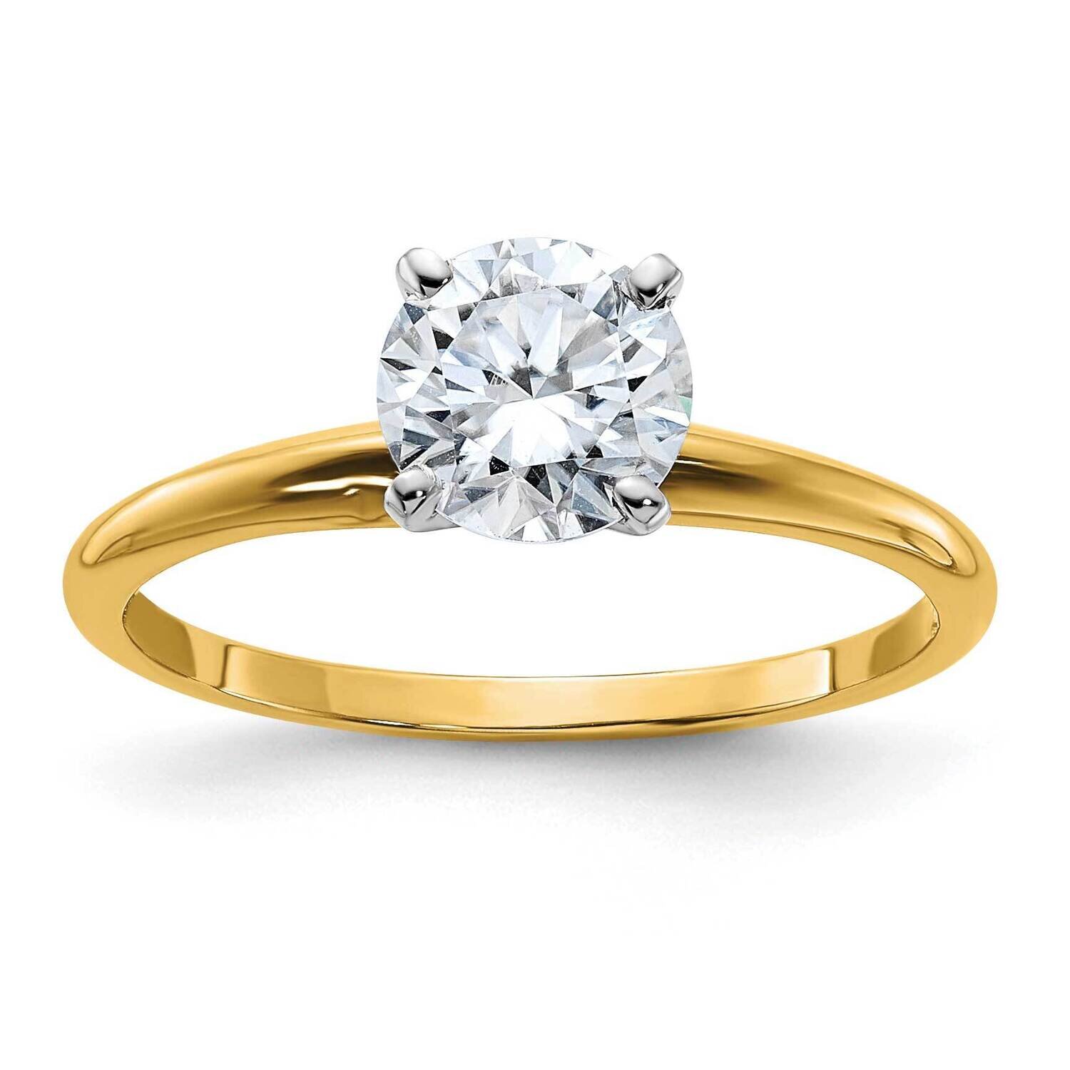 1ct. D E F Pure Light Round Moissanite Solitaire Ring 14k Gold YGSH15-12MP-6