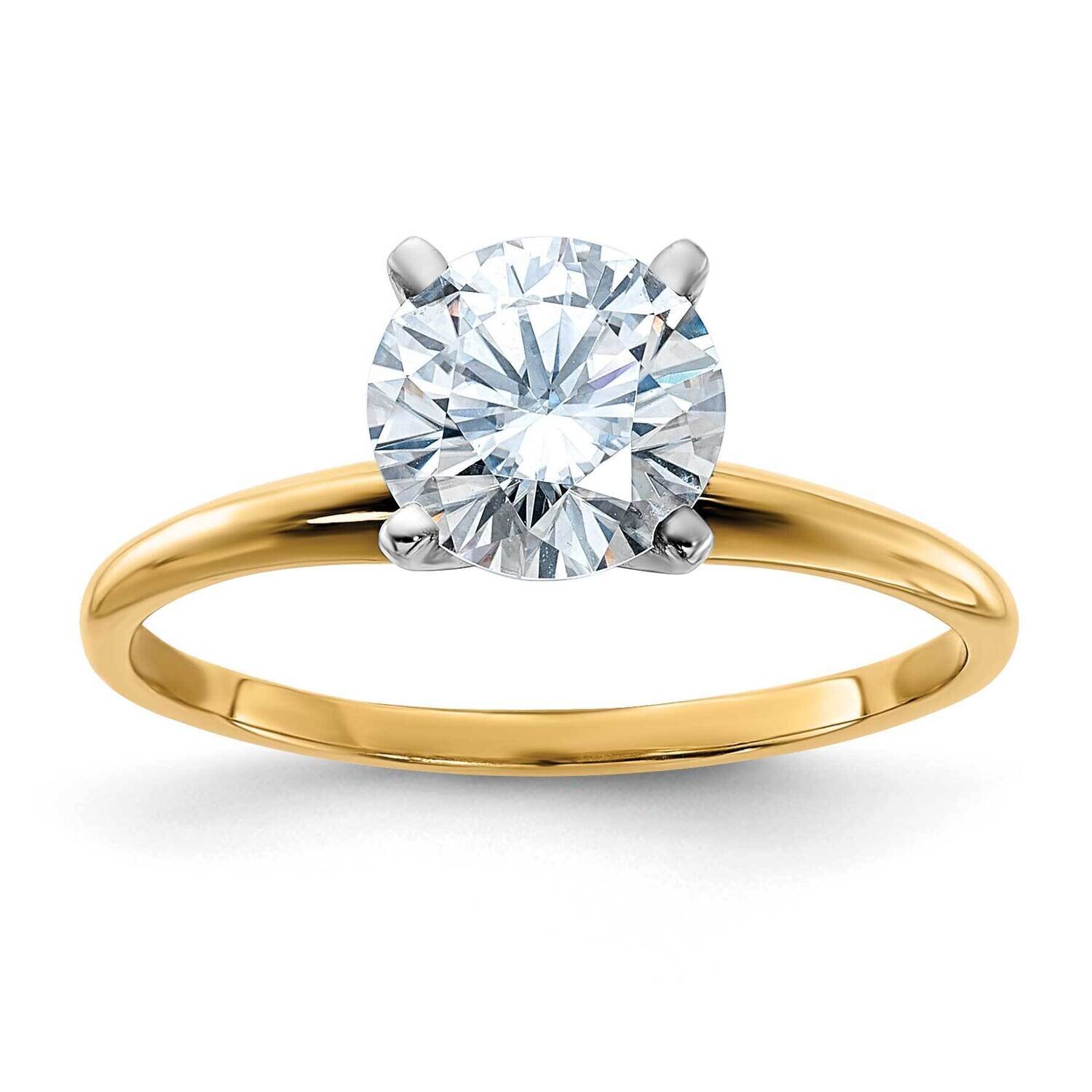 1 3/4ct. D E F Pure Light Round Moissanite Solitaire Ring 14k Gold YGSH15-14MP