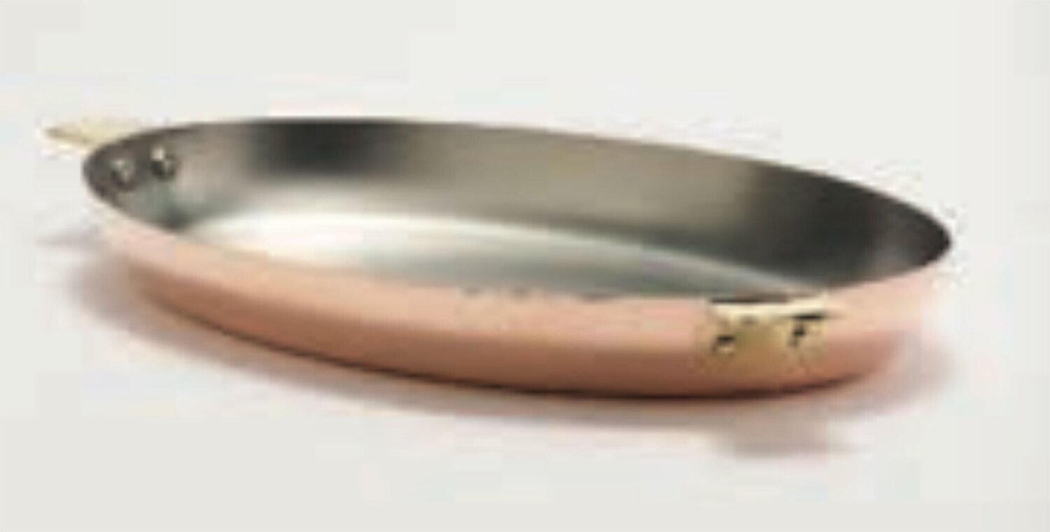 Mauviel M&#39;Cook Copper Stainless Steel Oval Pan 30cm 652430
