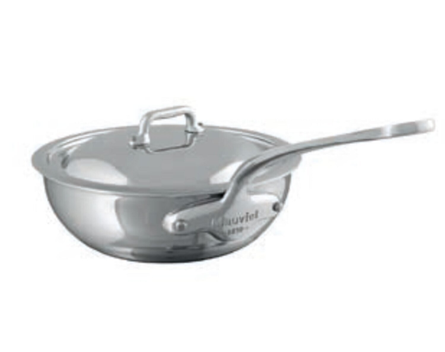 Mauviel M&#39;Cook Curved Splayed Saute Pan with Lid 28cm 521229