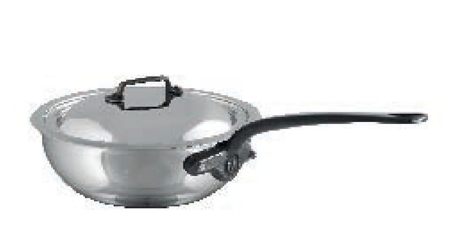 Mauviel M&#39;Cook Curved Splayed Saute Pawith Lid 24cm 561225