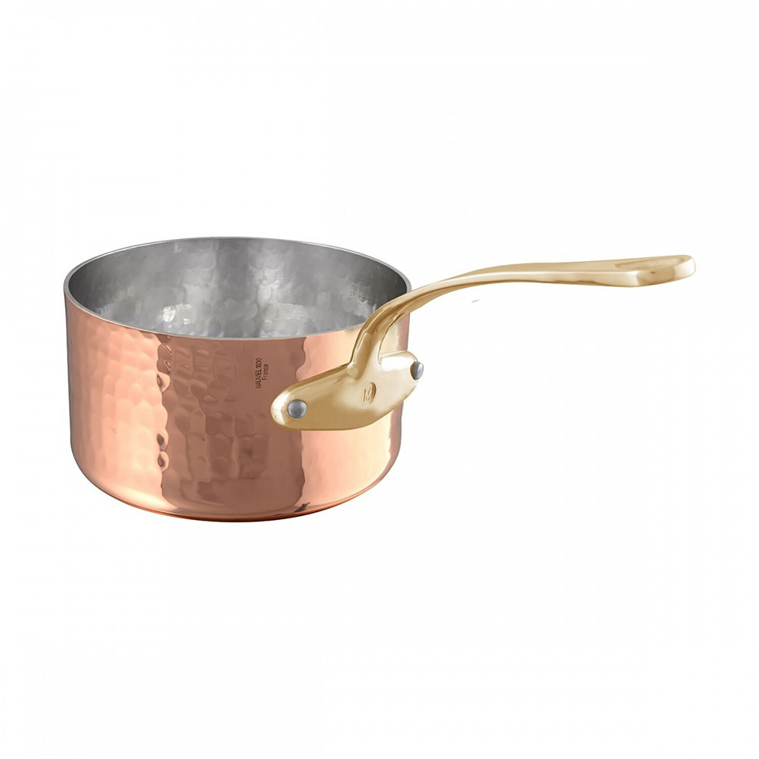 Mauviel M&#39;Tradition Hammered Copper Saucepanwith Bronze Handles And Tininside 18cm 284318