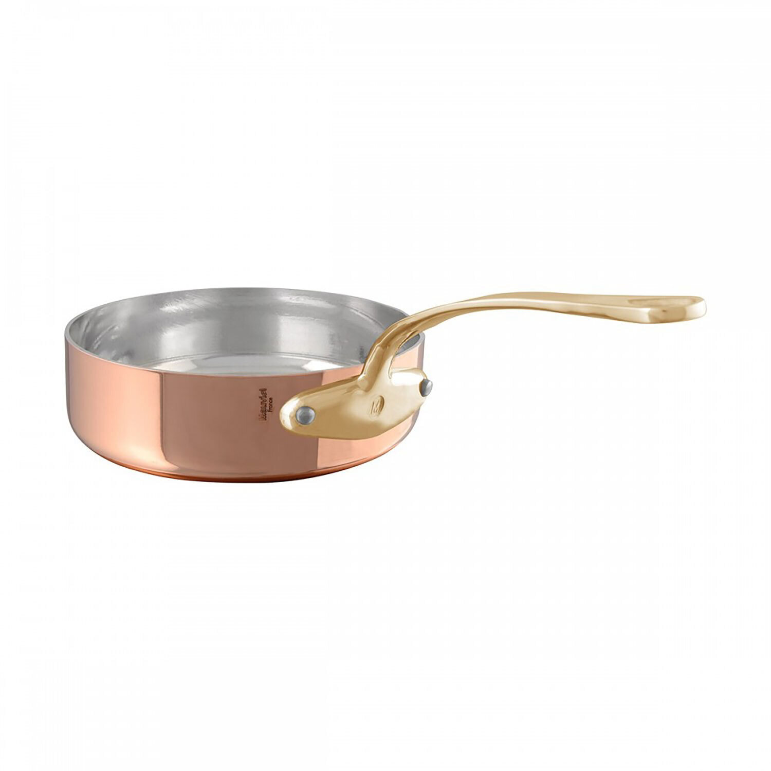 Mauviel M'Tradition Copper Splayed Saute Pan withbronze Handles And Tin Inside 18cm 284520