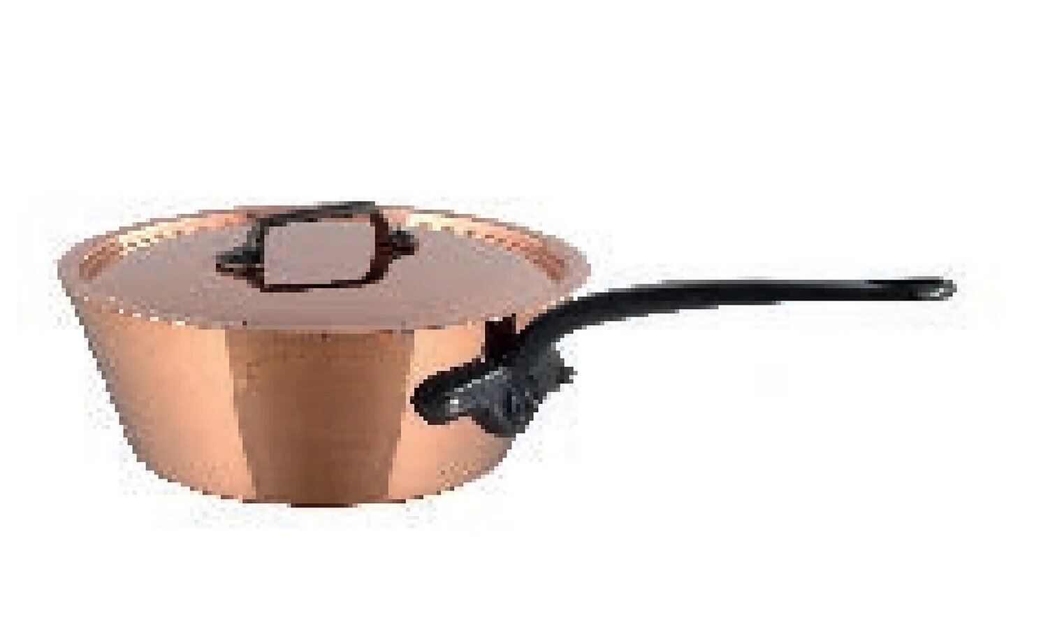 Mauviel M&#39;200CI Splayed Saute Pan with Lid 24cm 692325
