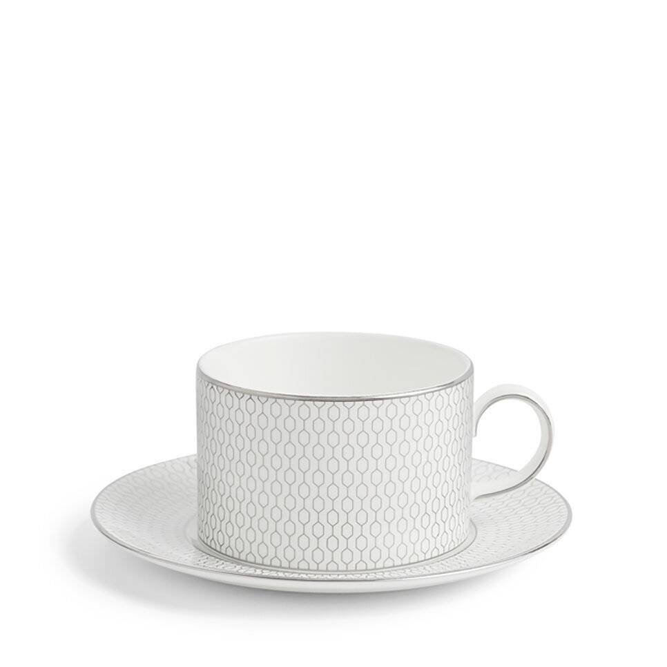 Wedgwood Gio Platinum Teacup & Saucer Set 1063184