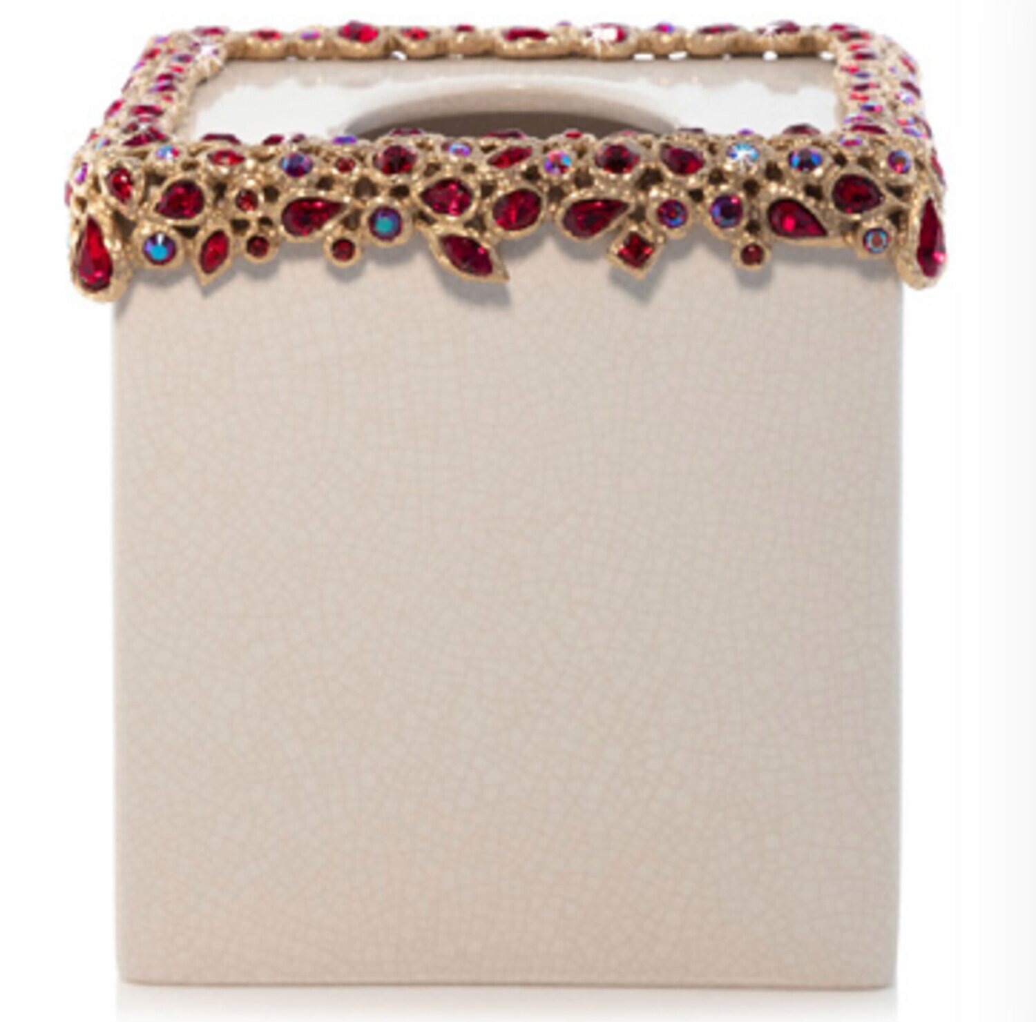 Jay Strongwater Emerson Bejeweled Tissue Box Ruby SDH8891-224