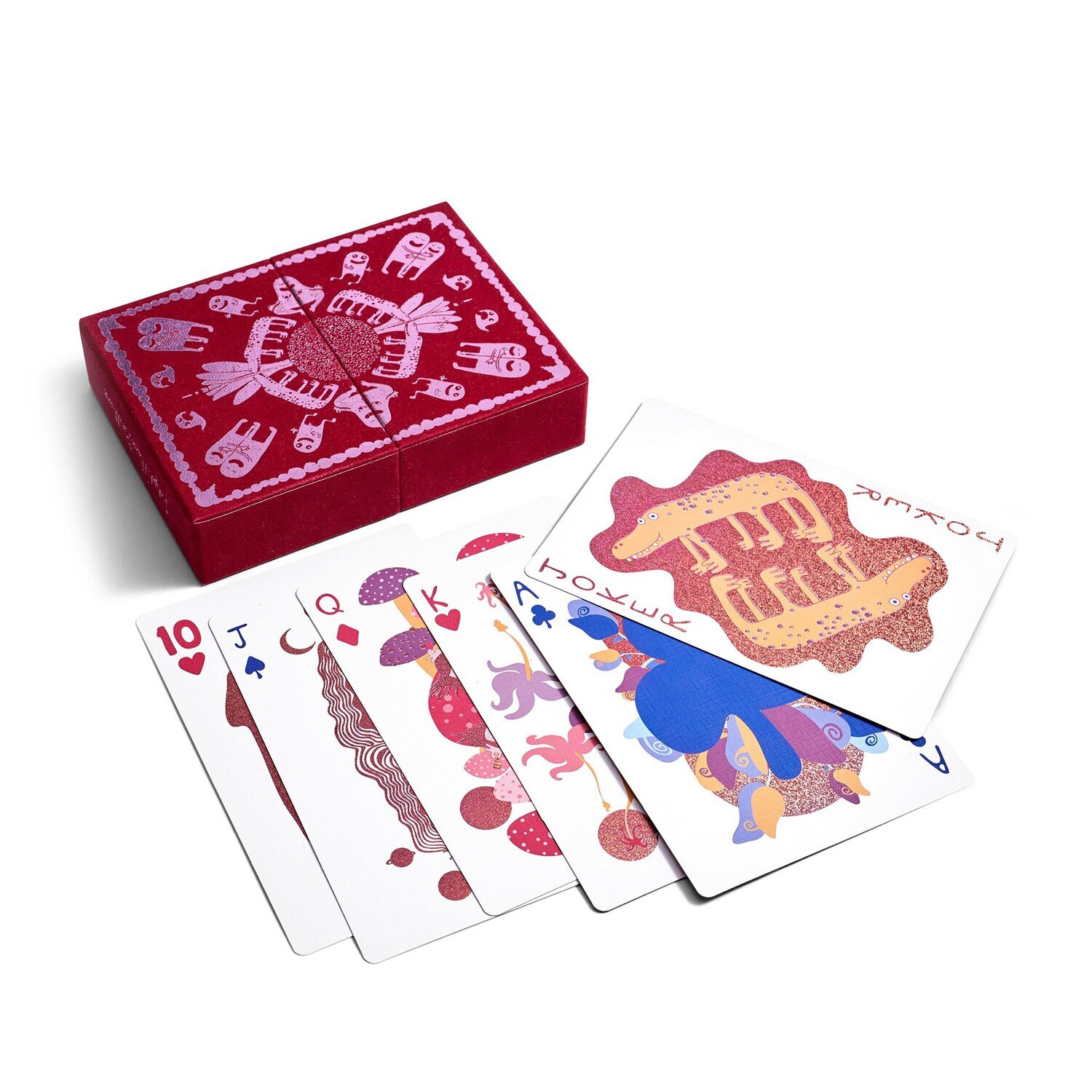 L'Objet Haas Jumbo Playing Cards Red Pink HB973