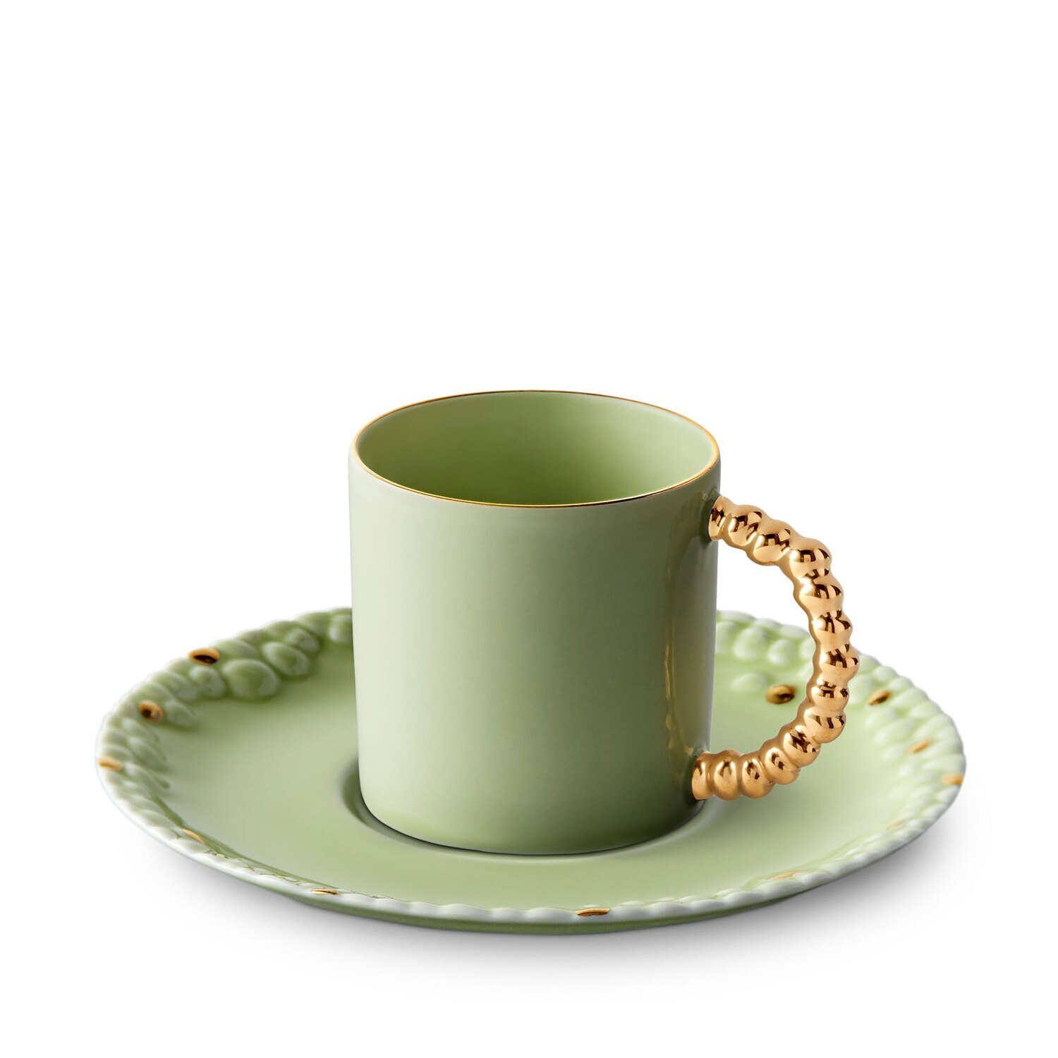 L&#39;Objet Haas Mojave Espresso Cup Saucer Green Gold HB6255, MPN: HB6255, 810009644132