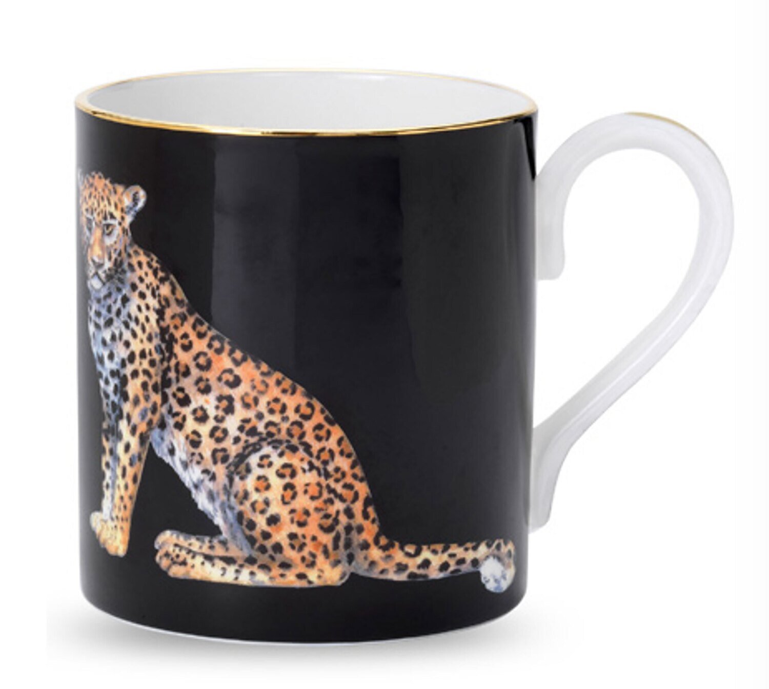 Halcyon Days Twin Leopards Black Mug BCMWL02MGG, MPN: BCMWL02MGG,