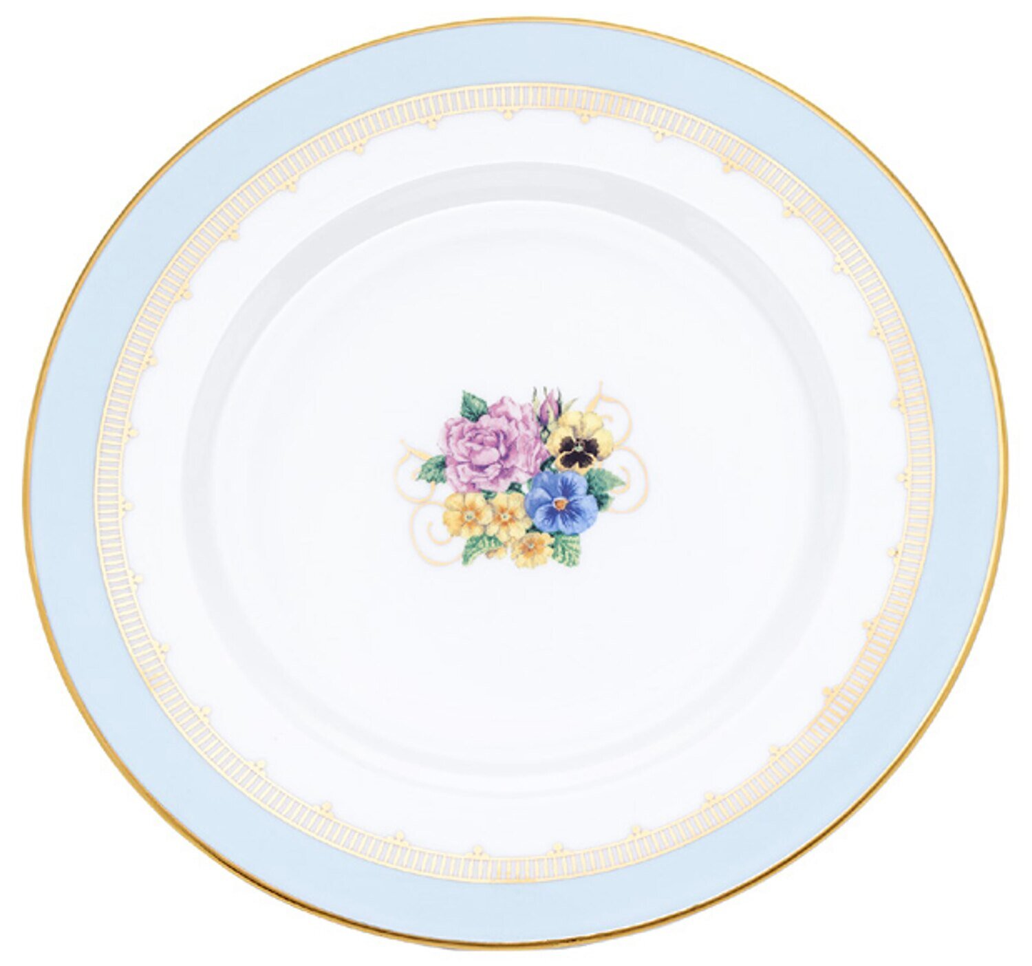 Halcyon Days Shell Garden Floral Blue 8 Inch Plate BCCSG128PG, MPN: BCCSG128PG,