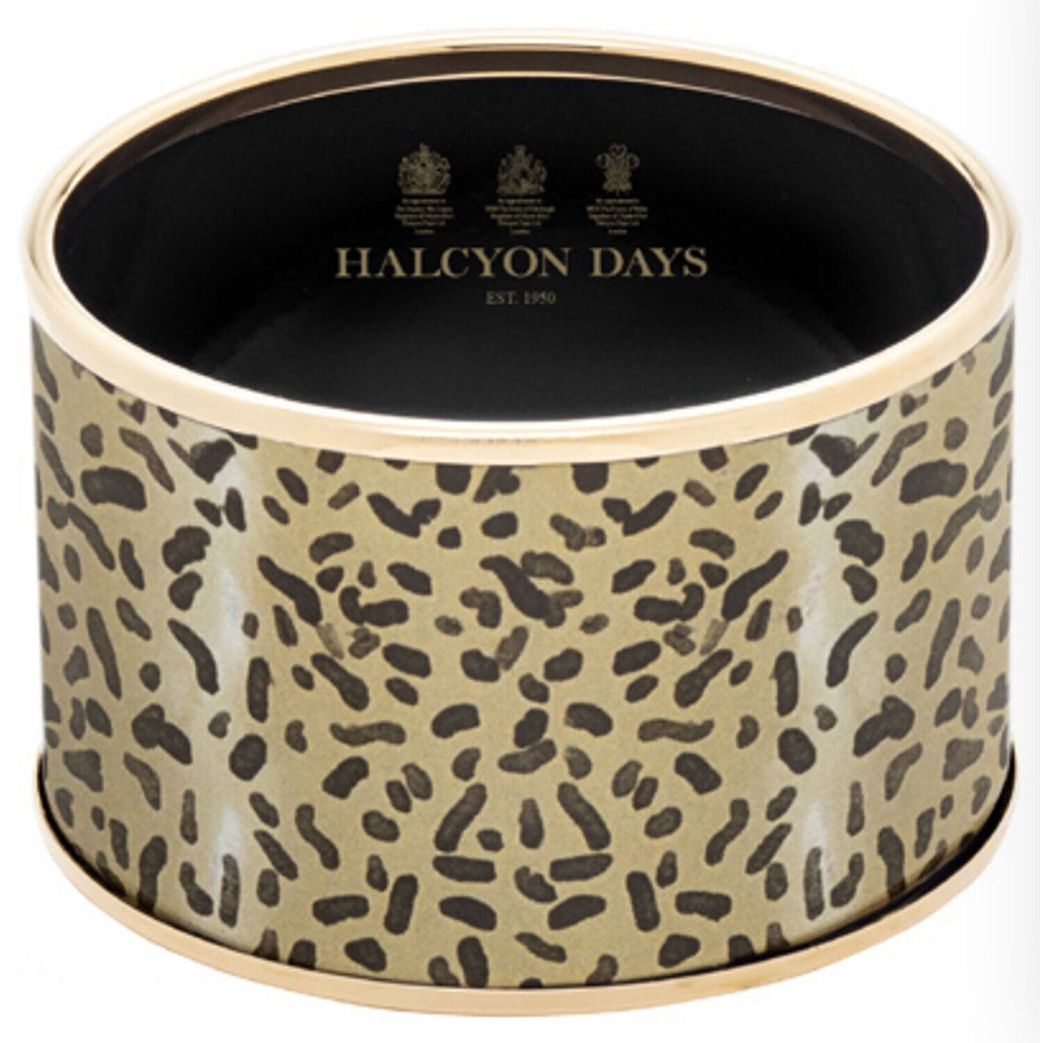 Halcyon Days 4cm Tug Rice Leopard Gold Medium Cuff Bracelet PBTRA0140GM