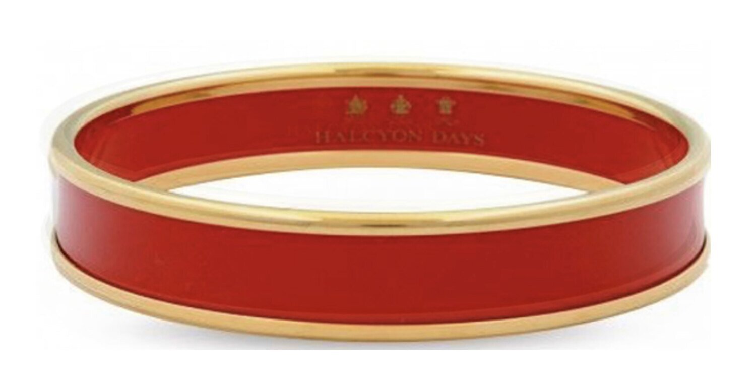Halcyon Days 1cm Deep Red Gold Small Bangle Bracelet PBPLA0610GS