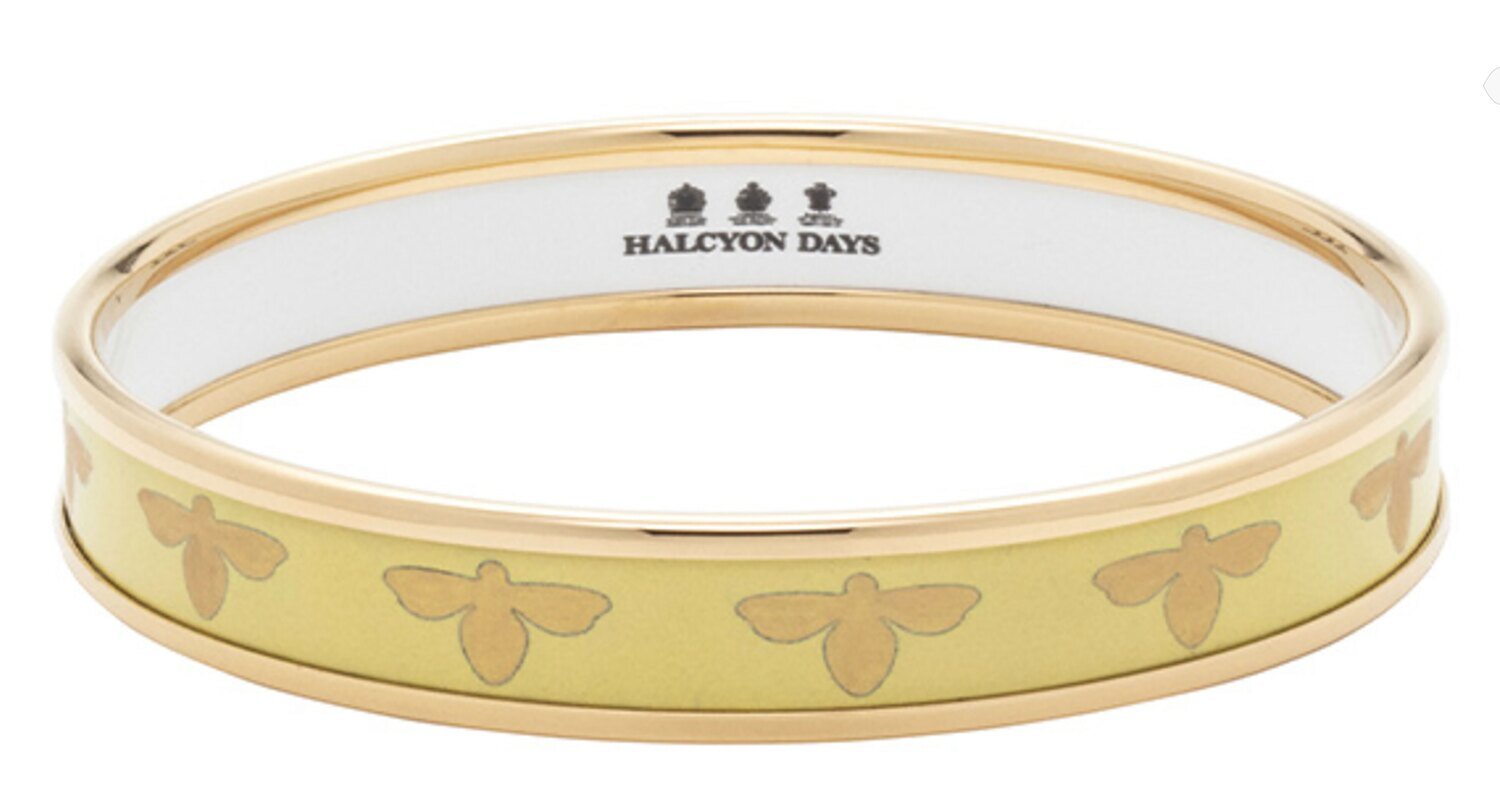 Halcyon Days 1cm Bee Buttercup Gold Small Bangle Bracelet PBBEE2010GS