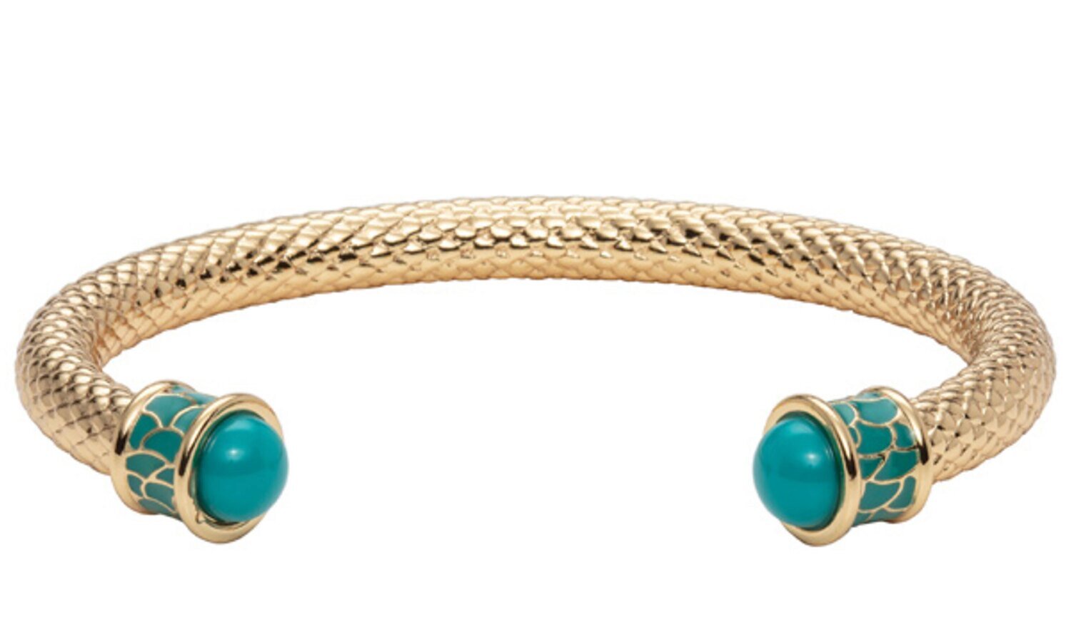 Halcyon Days Salamander Turquoise Gold Torque Bangle Bracelet BRSAL14STG