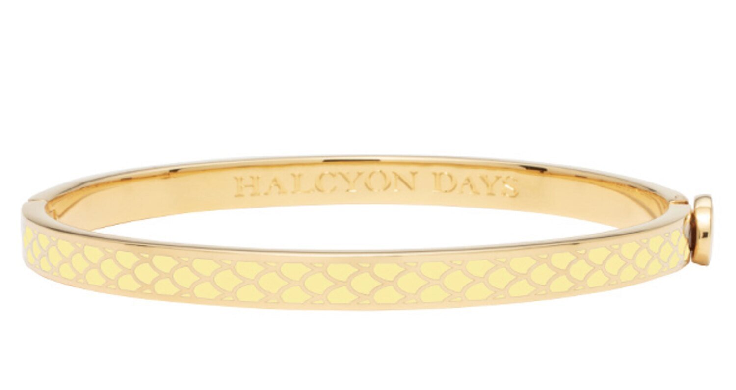 Halcyon Days 6mm Salamander Buttercup Gold Hinged Bangle Bracelet HBSSA2006G