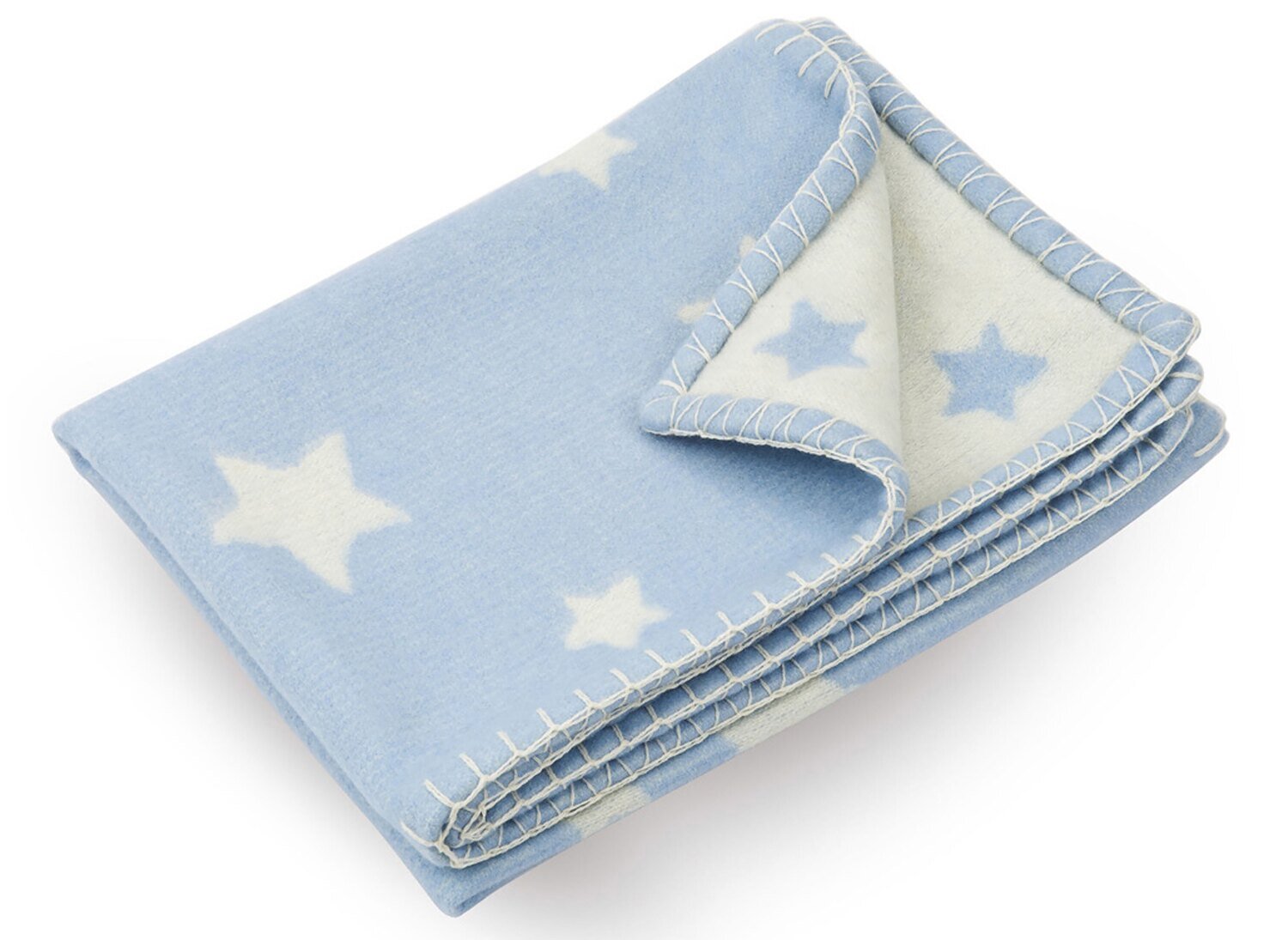 Halcyon Days Baby Boy Blue Merino & Cashmere Blanket SABBB12MCB