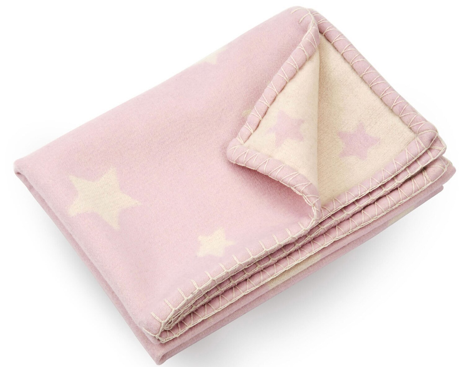 Halcyon Days Baby Girl Pink Merino Cashmere Blanket SABCP26MCB