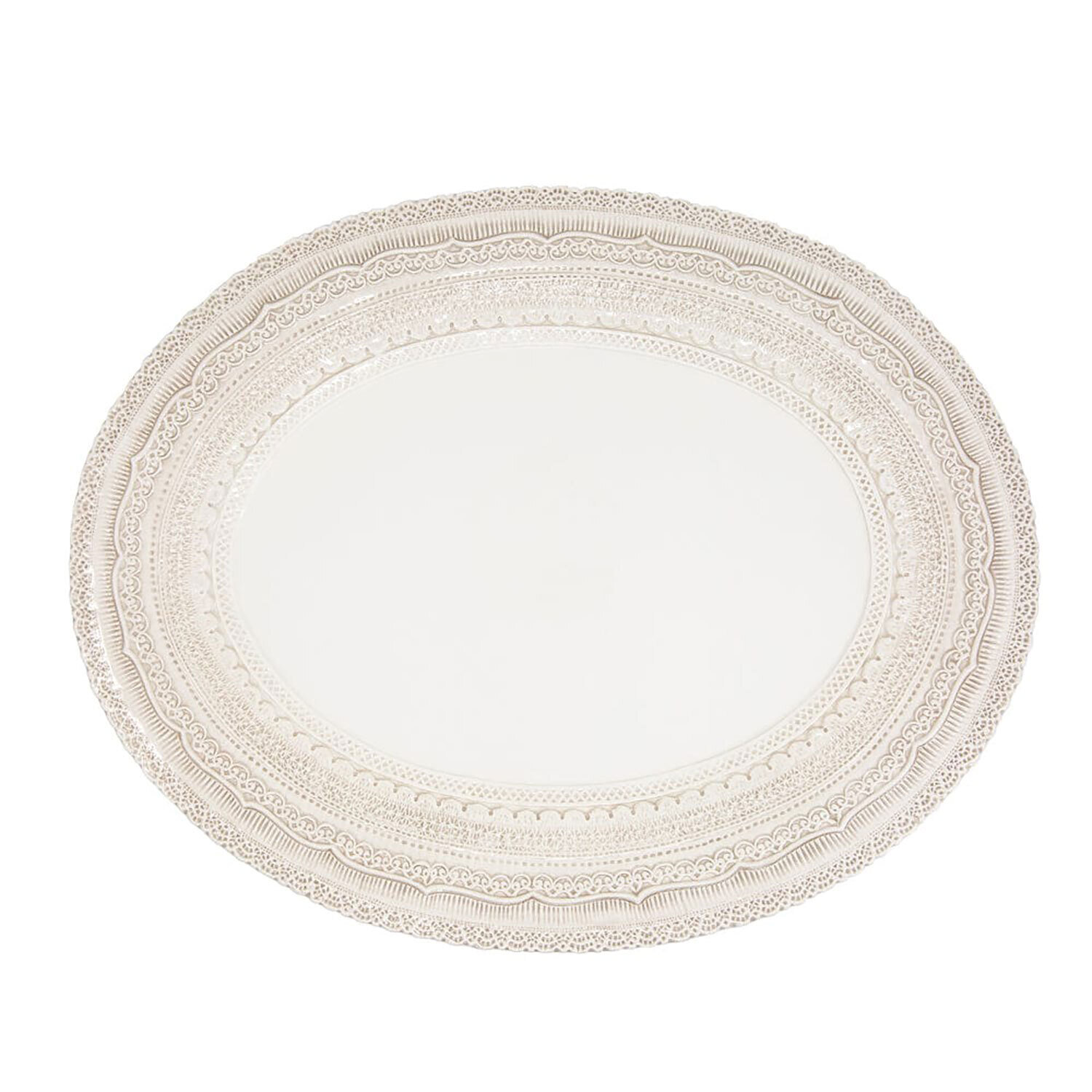 Arte Italica Cream Large Oval Platter FIN3262