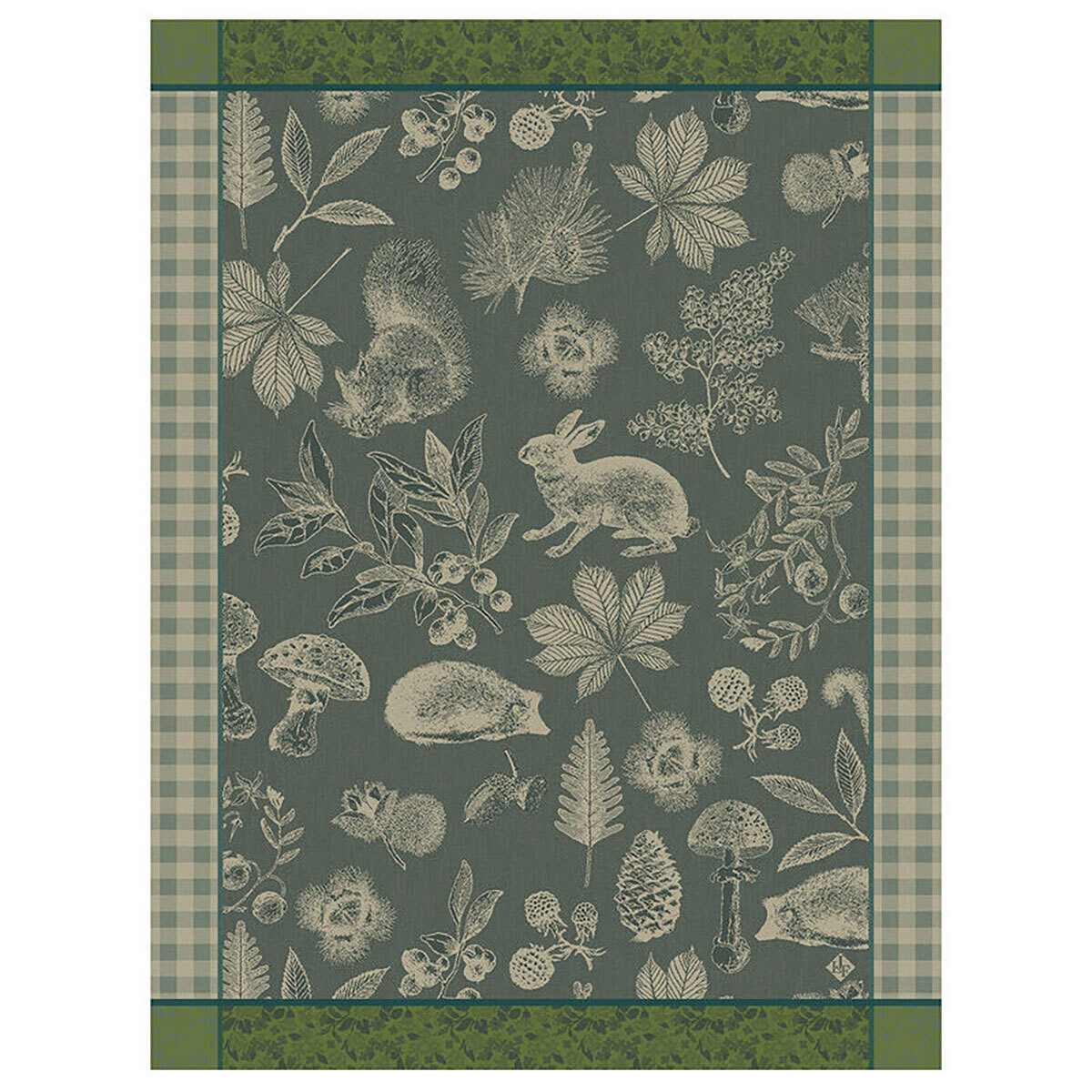 Le Jacquard Francais Teatowel Dans Bois Tryptique Green 100% Cotton 24 x 31 Inch 28124 Set of 4, MP…