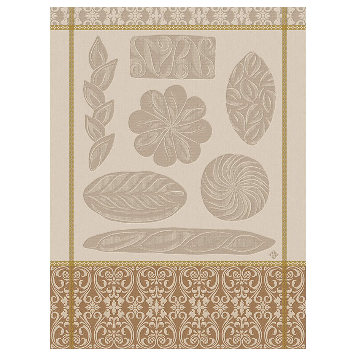 Le Jacquard Francais Tea Towel Ronde Des Pains Beige 100% Cotton 24 x 31 Inch 27520 Set of 4, MPN: …