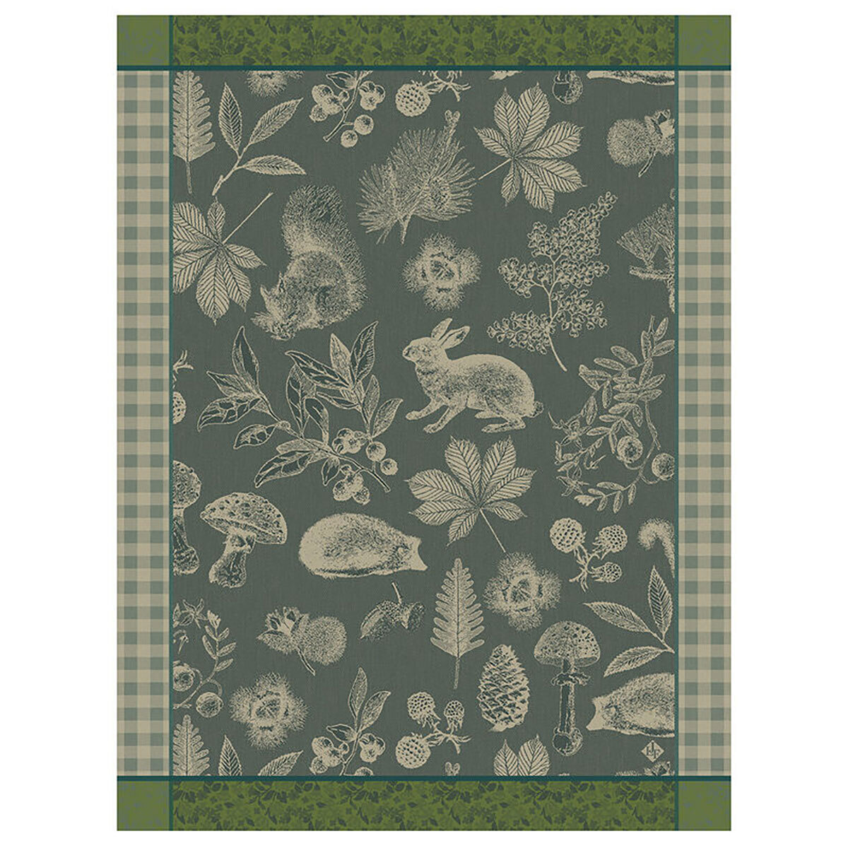 Le Jacquard Francais Tea Towel Dans Bois Tableau Green 100% Cotton 24 x 31 Inch 28121 Set of 4
